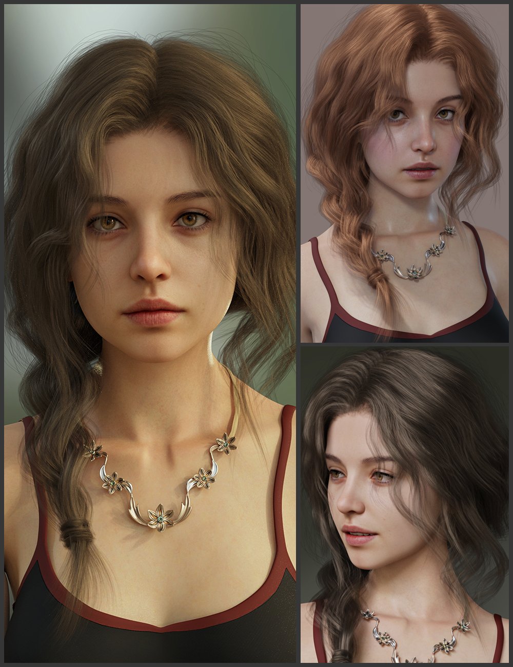 dForce Wynne Hair and MB Wynne HD for Genesis 9 Feminine by: Magic Brush, 3D Models by Daz 3D