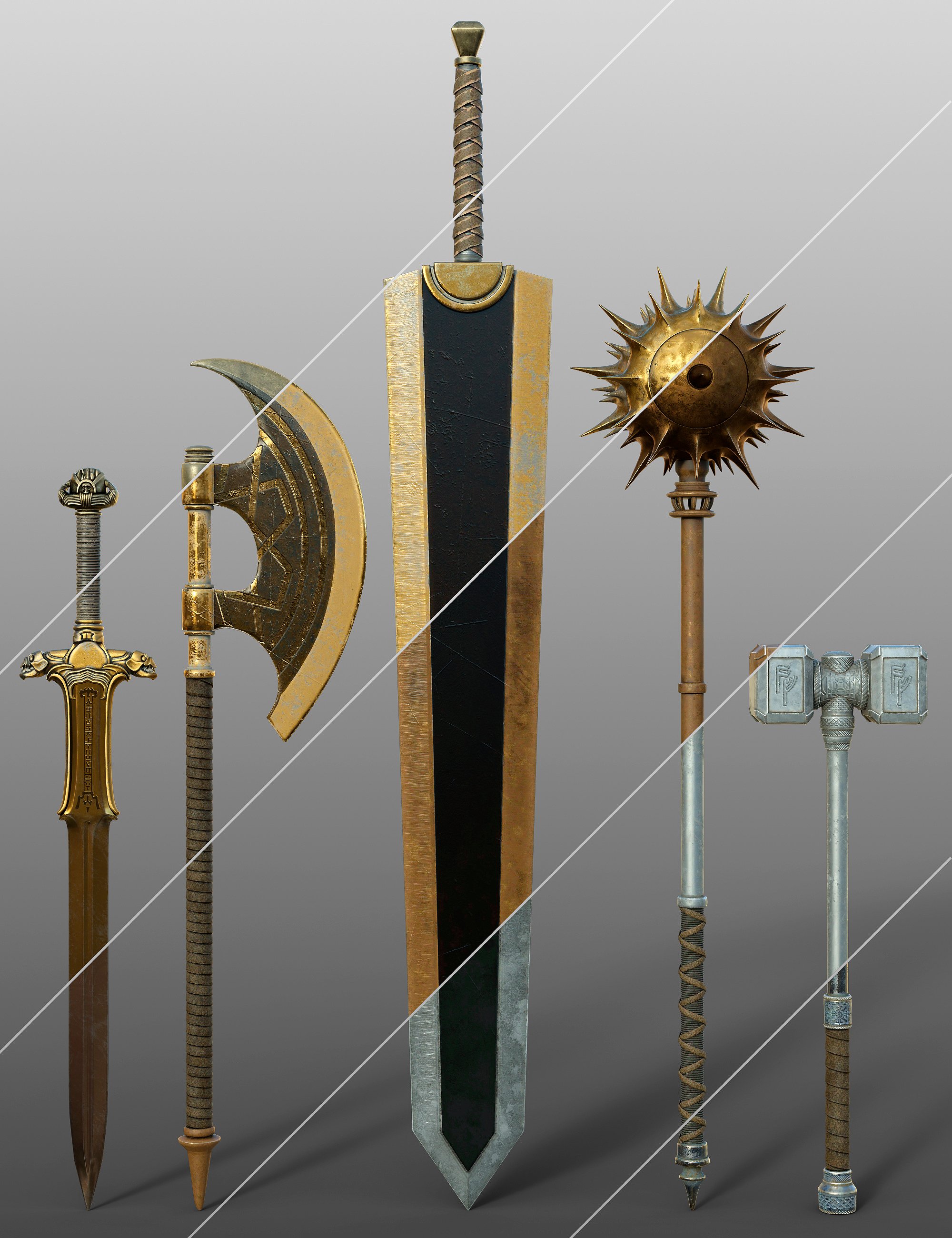 Fury Barbarian Weapon for Genesis 9 Texture Add-On by: fjaa3d, 3D Models by Daz 3D