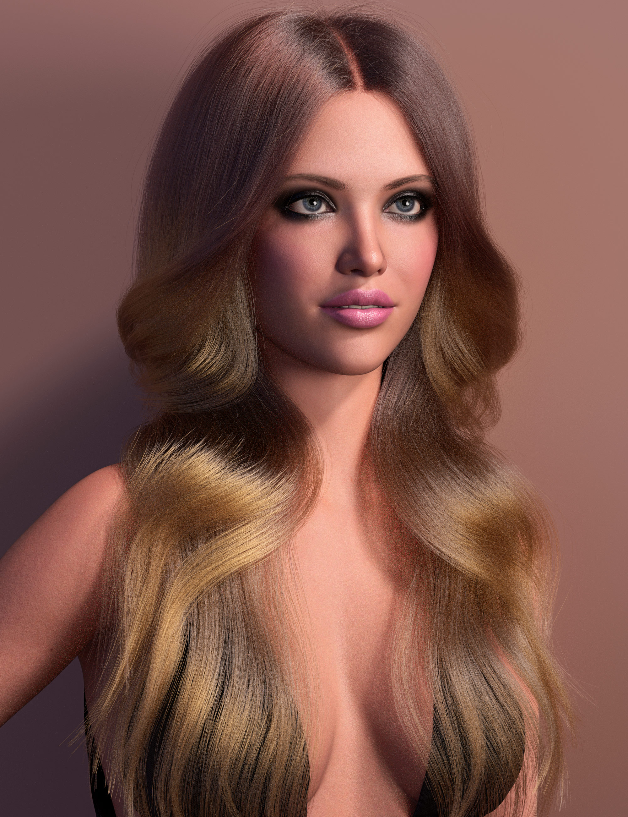 dForce Strand-Based Beauty Style Long Hair Color Expansion by: outoftouch, 3D Models by Daz 3D