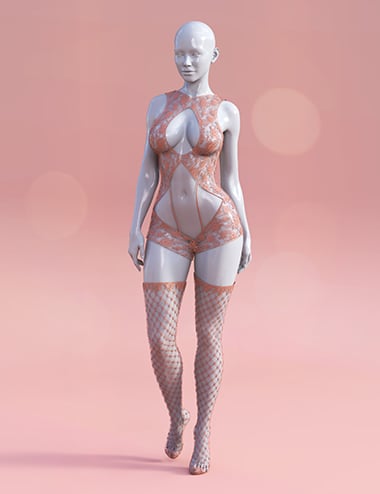 dForce M8 Sensual Lace Bodysuit for Genesis 9