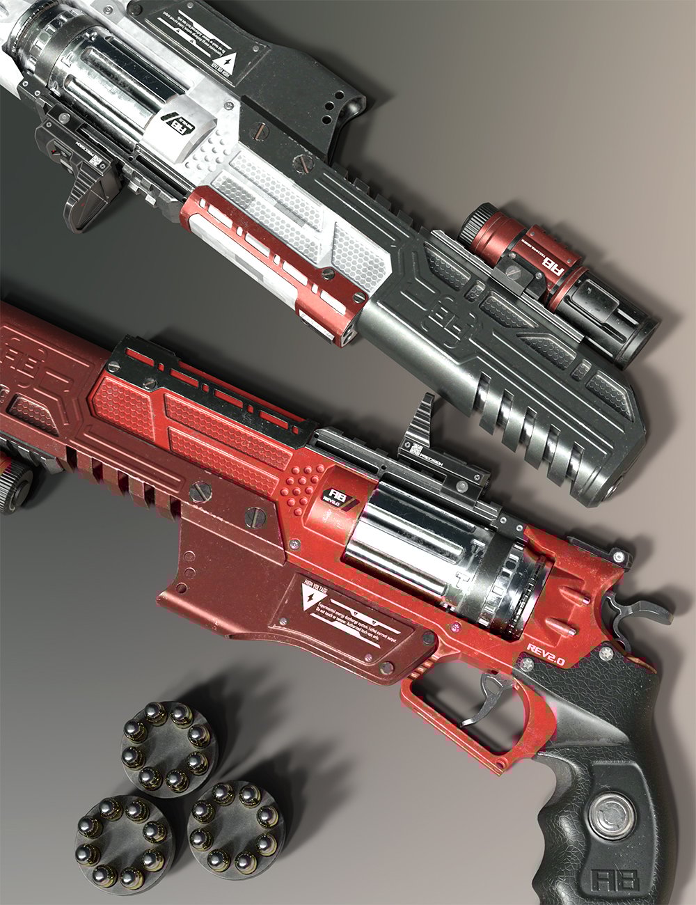 FN Rigged Gun Reaper R1 by: Feng, 3D Models by Daz 3D