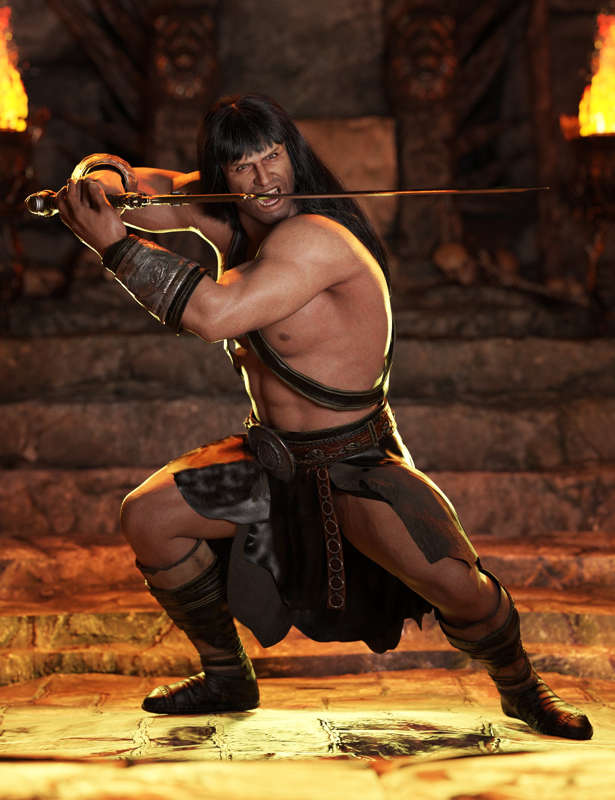 Calum The Barbarian Poses for Calum 9 by: Ensary, 3D Models by Daz 3D