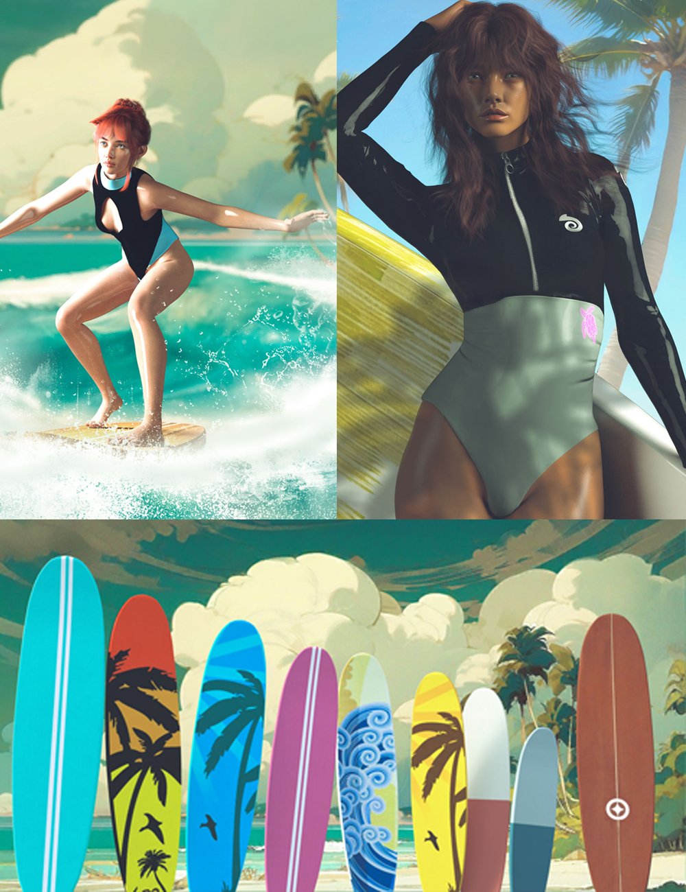 Summer Of Surf – The Ultimate Collection Bundle by: PAMAWO, 3D Models by Daz 3D