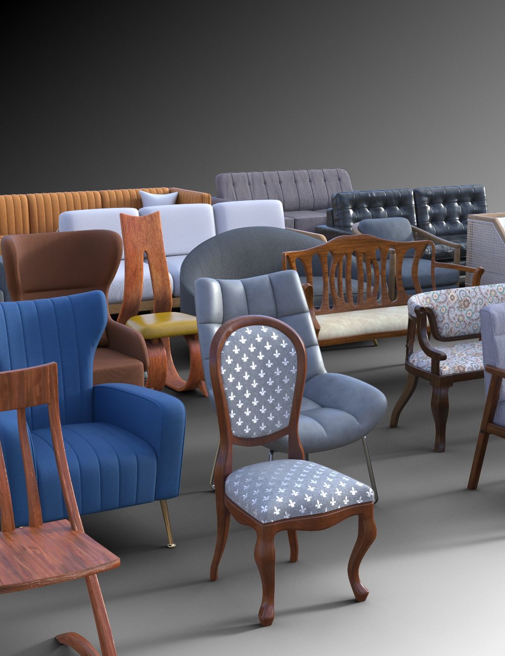 FG Sofa and Chairs by: IronmanFugazi1968, 3D Models by Daz 3D