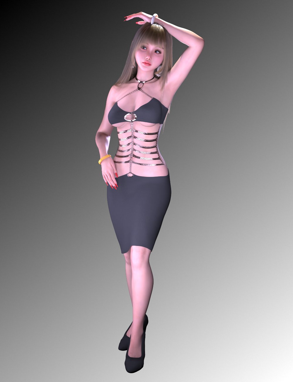 FG Sexy Black Dress Outfit by: IronmanFugazi1968, 3D Models by Daz 3D