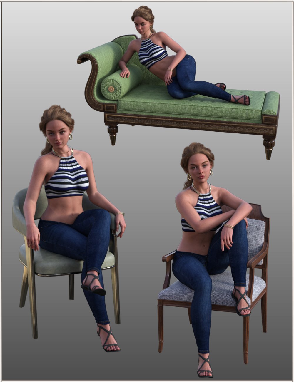 FG Sofa and Chairs Poses