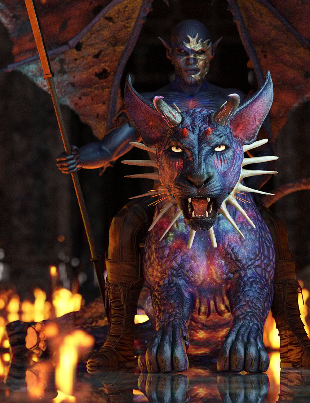 Demon Cat Poses for Vega HellCat by: Ensary, 3D Models by Daz 3D
