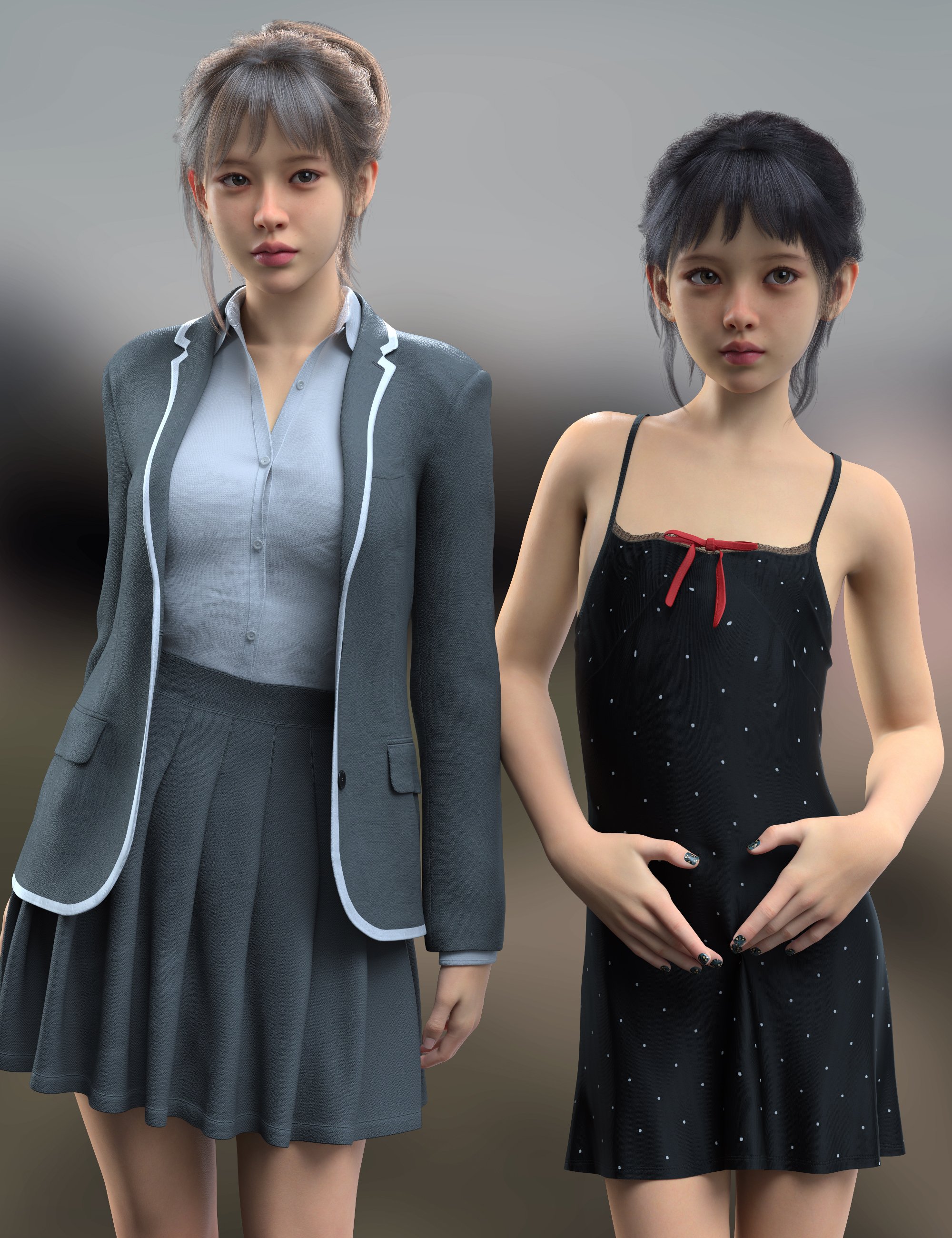 Vo Yume and Young HD Females for Genesis 9 by: VOOTW, 3D Models by Daz 3D