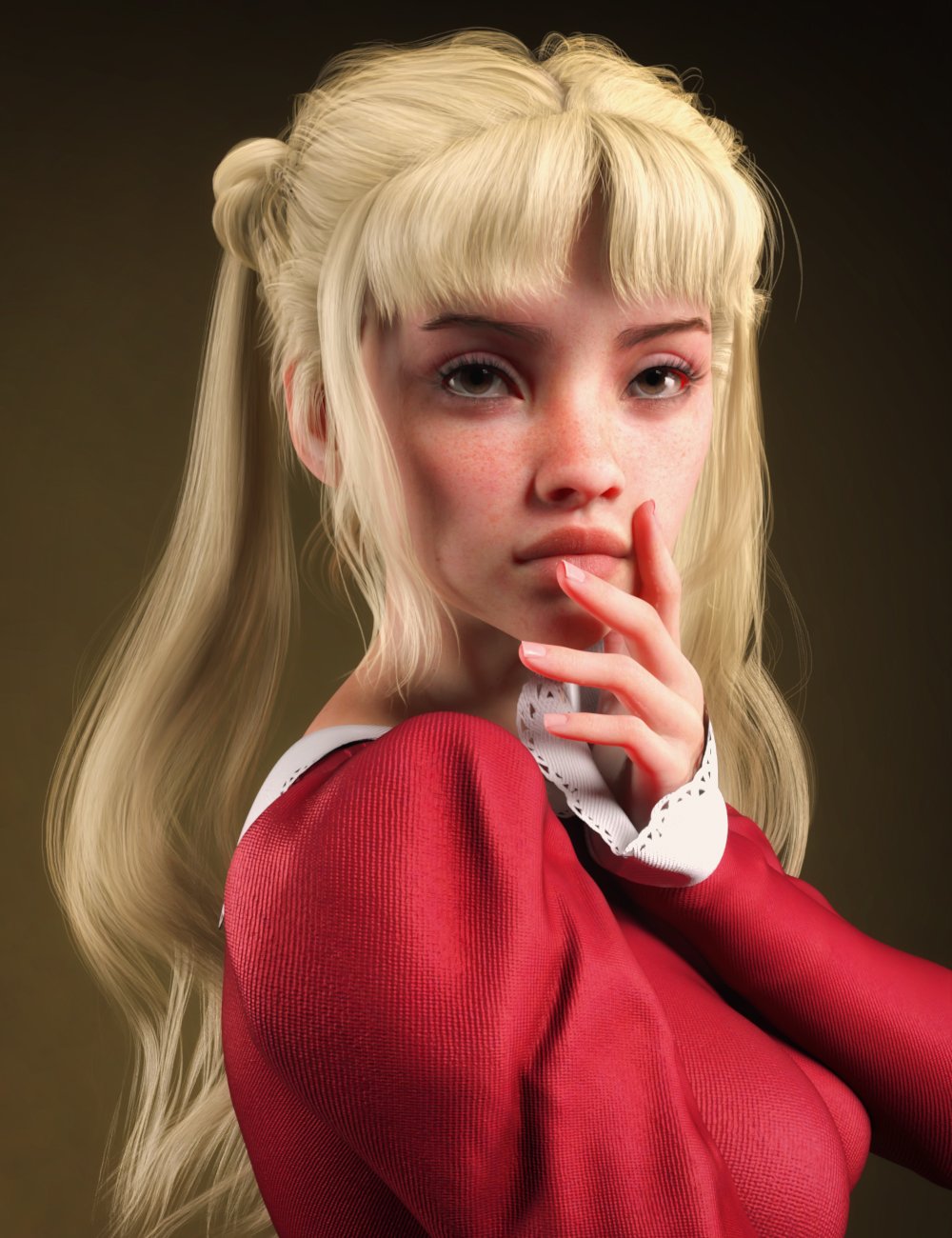 dForce CS Penny Hair for Genesis 9 by: ClericSecond-Circle, 3D Models by Daz 3D