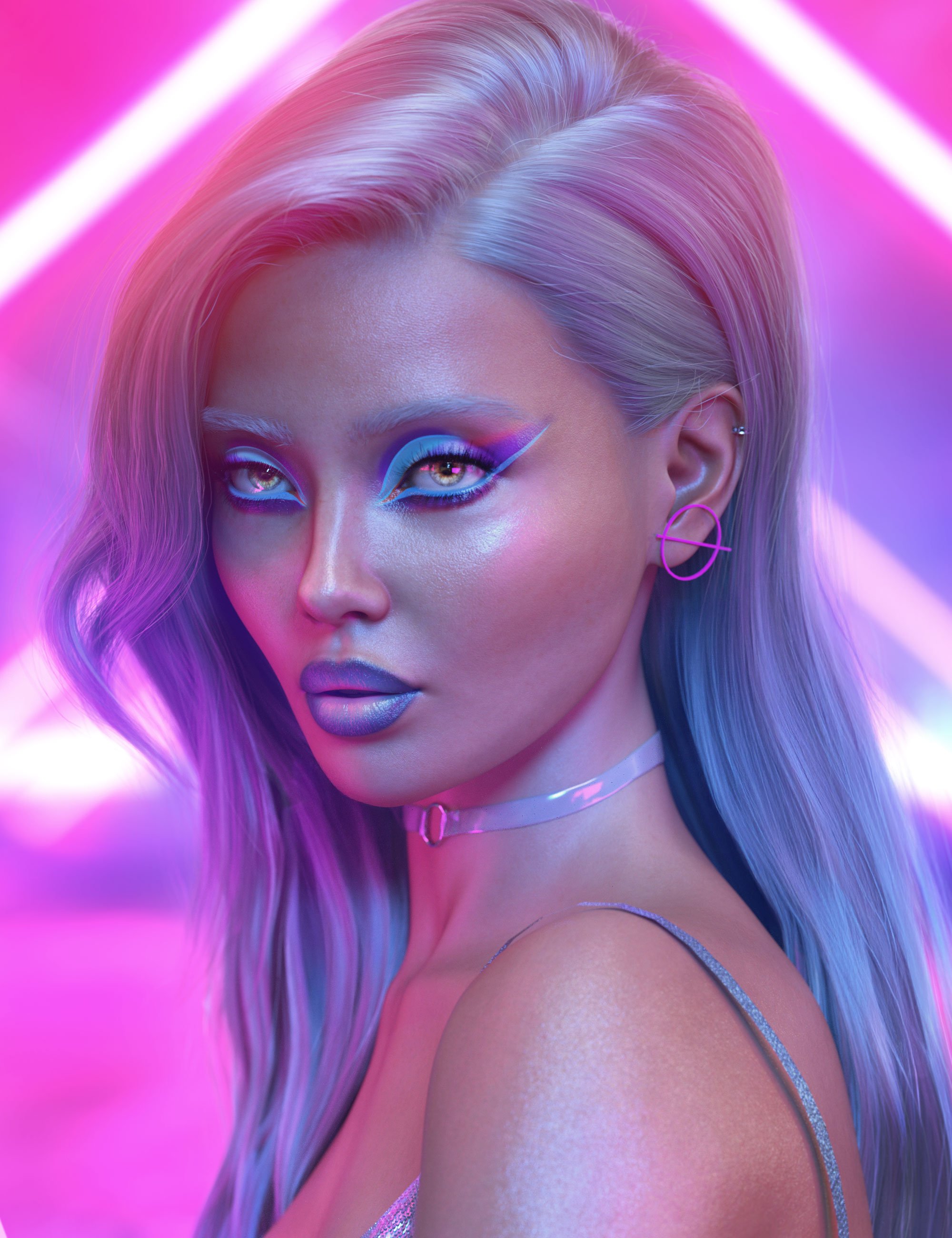 Neon Muse LIE Make Up for Genesis 9 by: 3D SugarCosmoXpression, 3D Models by Daz 3D