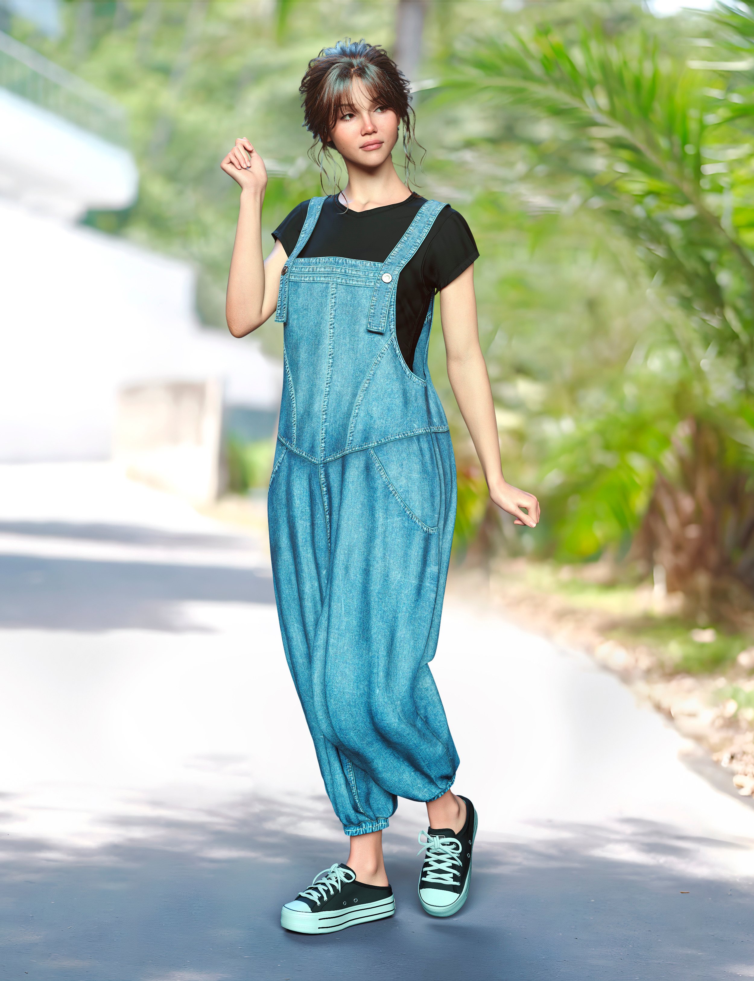 dForce Urban Overalls Outfit for Genesis 9 by: fjaa3d, 3D Models by Daz 3D