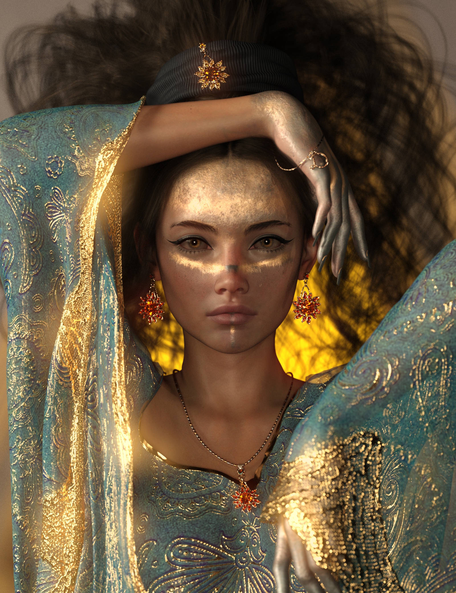 Bedazzled Earrings for Genesis 9 by: Ae Ti3D-GHDesign, 3D Models by Daz 3D