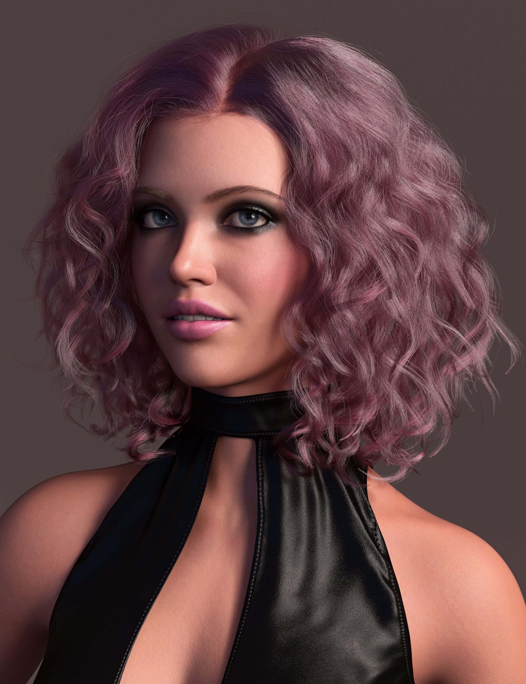 dForce Strand-Based Curly Mid Part Style Hair Color Expansion