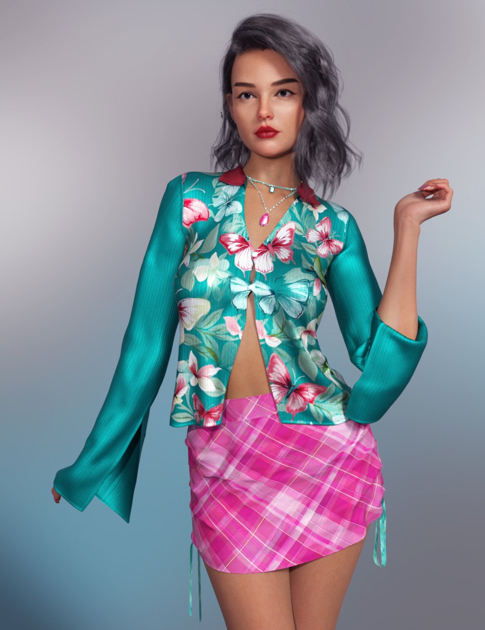 Naughty Textures dForce Elise Outfit for Genesis 9 Feminine by: alexaanaArryn, 3D Models by Daz 3D