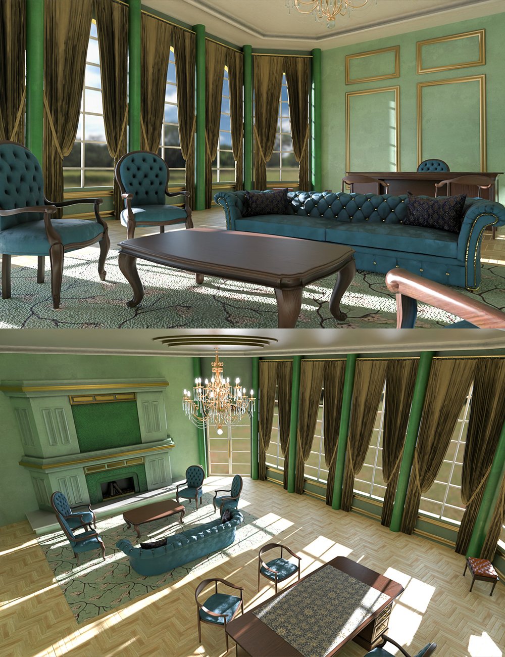 CCA Regency Core Living Room by: clacydarch, 3D Models by Daz 3D