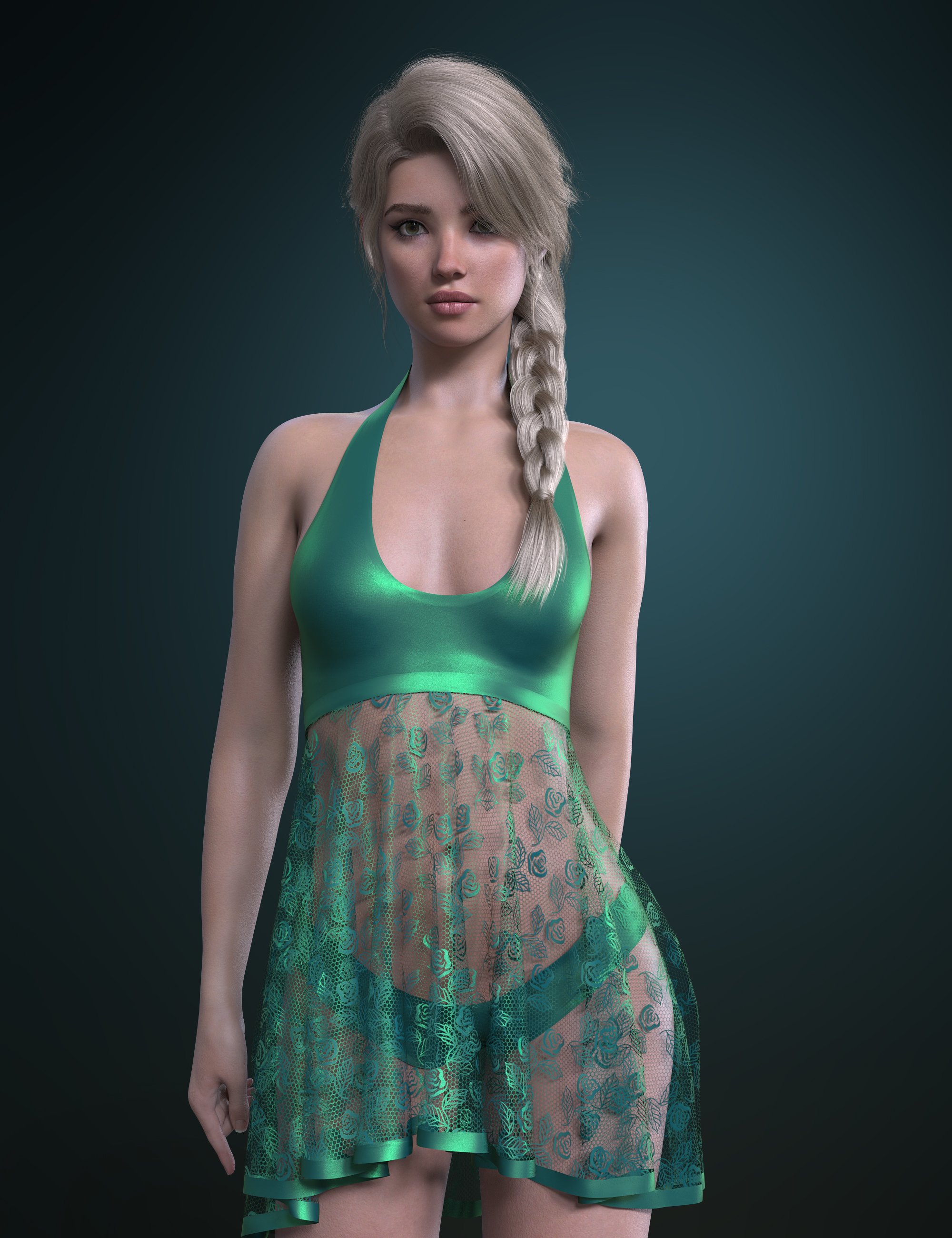 MbM dForce Sweet Heat Chemise For Genesis 9 by: Heatherlly, 3D Models by Daz 3D