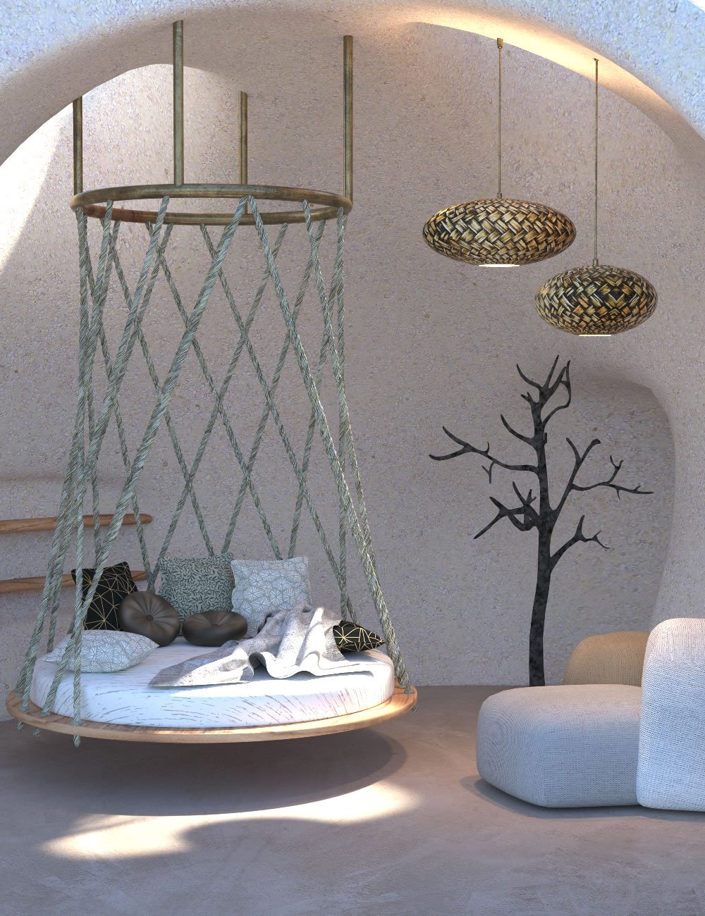 Bed Pod Organic by: SilvaAnt3d, 3D Models by Daz 3D