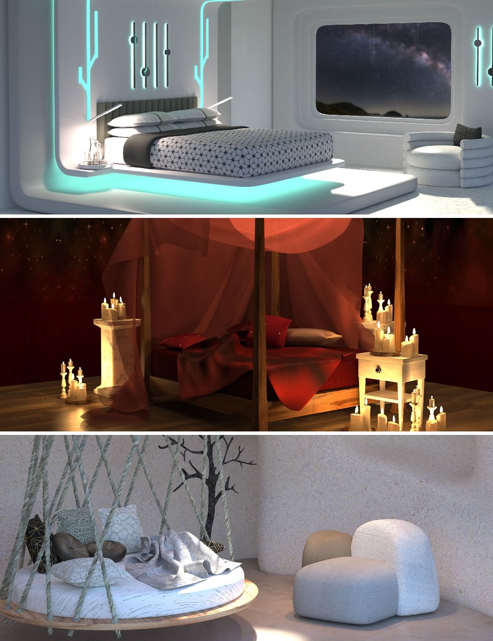 Bed Pod Bundle by: SilvaAnt3d, 3D Models by Daz 3D