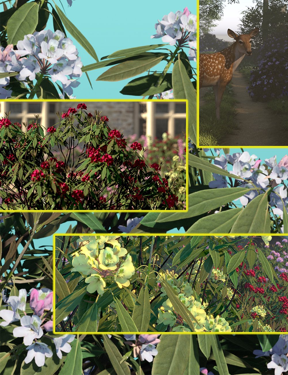 Rhododendron Bushes by: MartinJFrost, 3D Models by Daz 3D