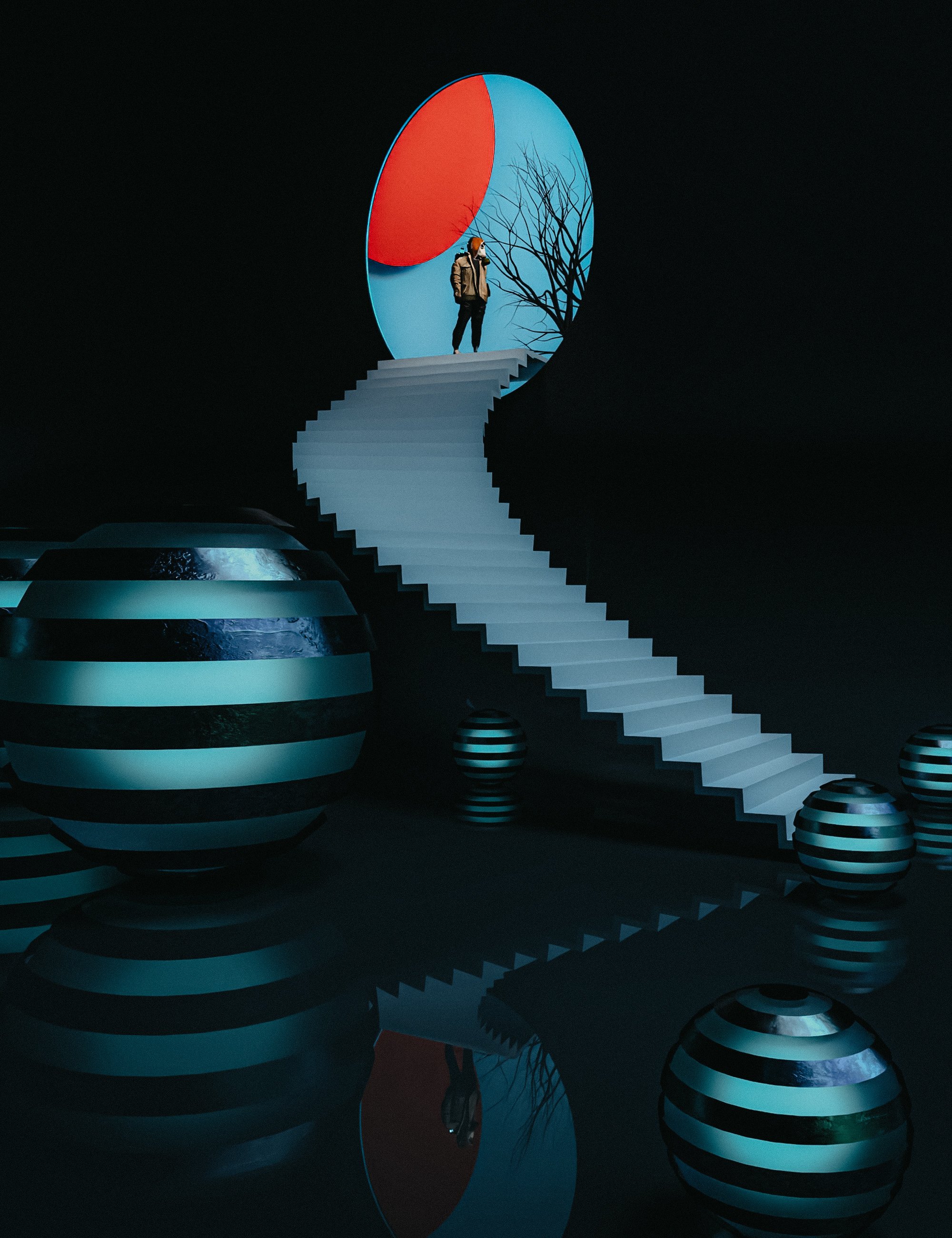 HT Stairs Tree and Energy Spheres by: Hate94Neu, 3D Models by Daz 3D