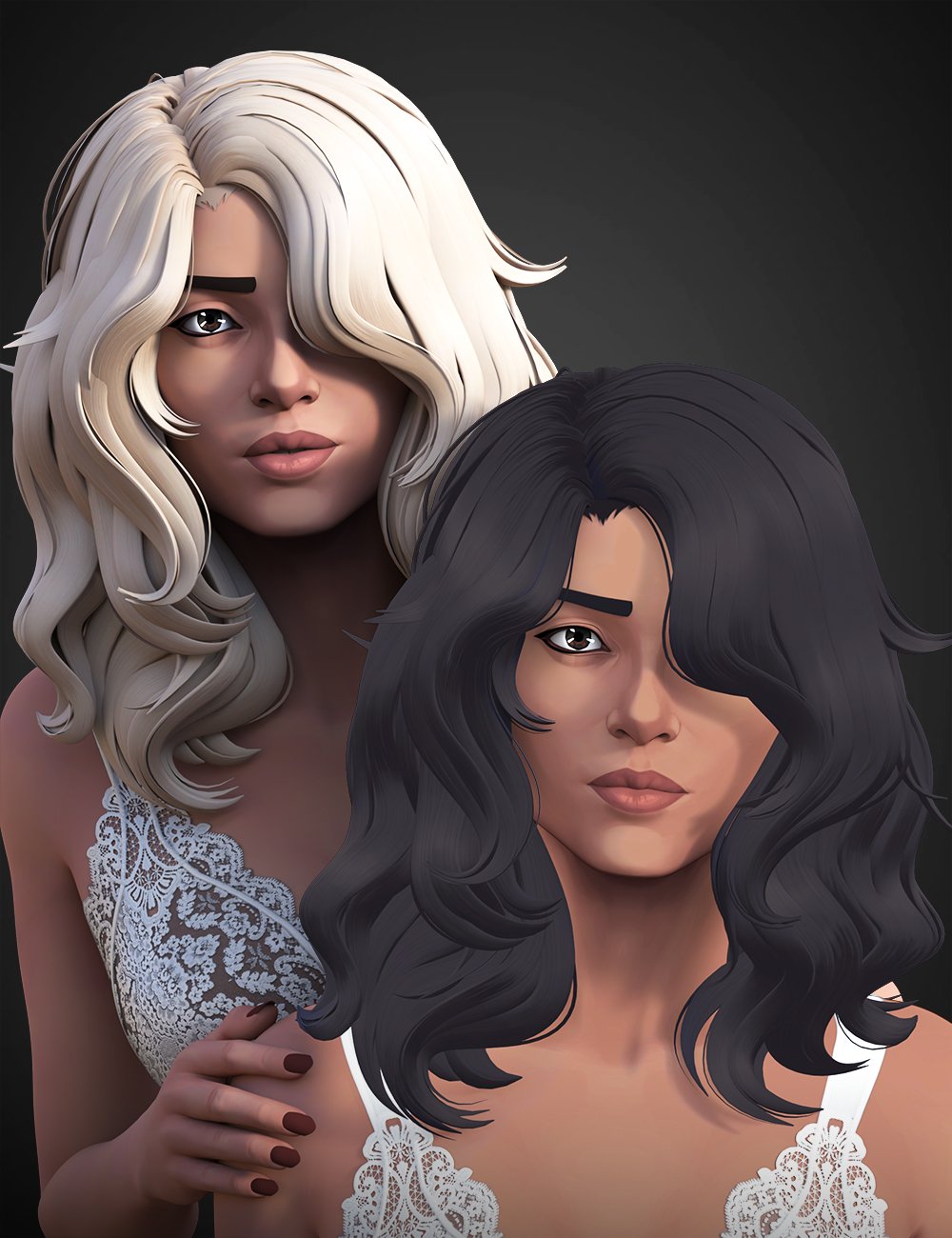 Toon Ash Hair for Genesis 9 by: Censored, 3D Models by Daz 3D