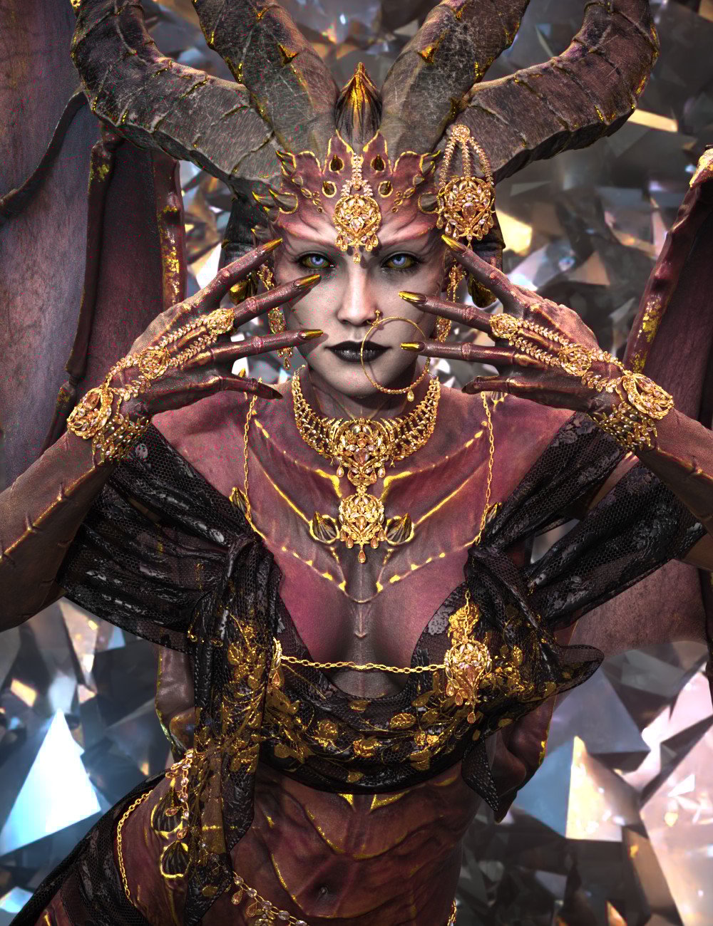 Indian Jewels for Genesis 9 by: Sshodan, 3D Models by Daz 3D