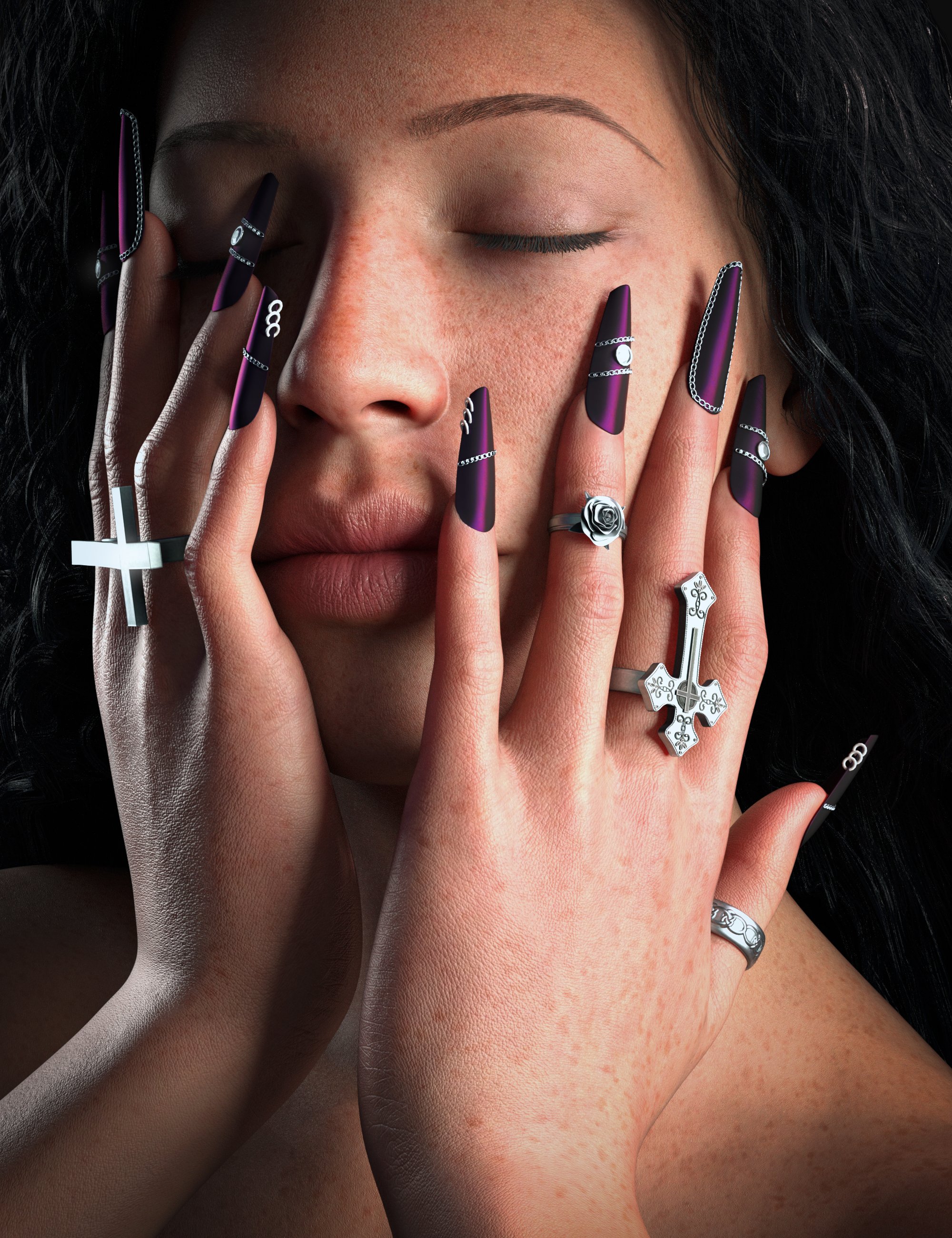Gothic Touch – Acrylic Nails & Ring Collection Gothic Touch – Acrylic Nails & Ring Collection
