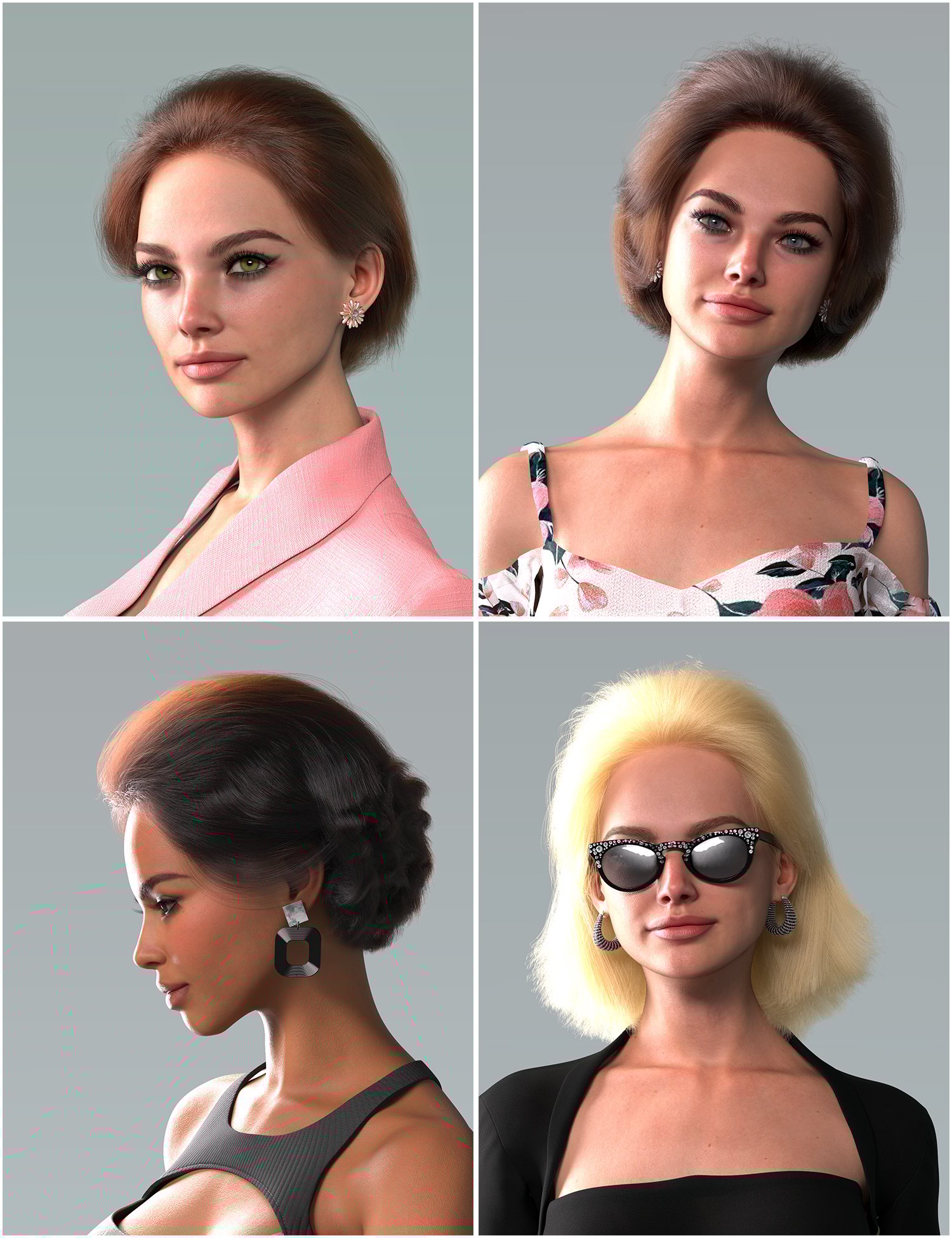 dforce Short Morphing Hair for Genesis 9 by: Virtual_World, 3D Models by Daz 3D