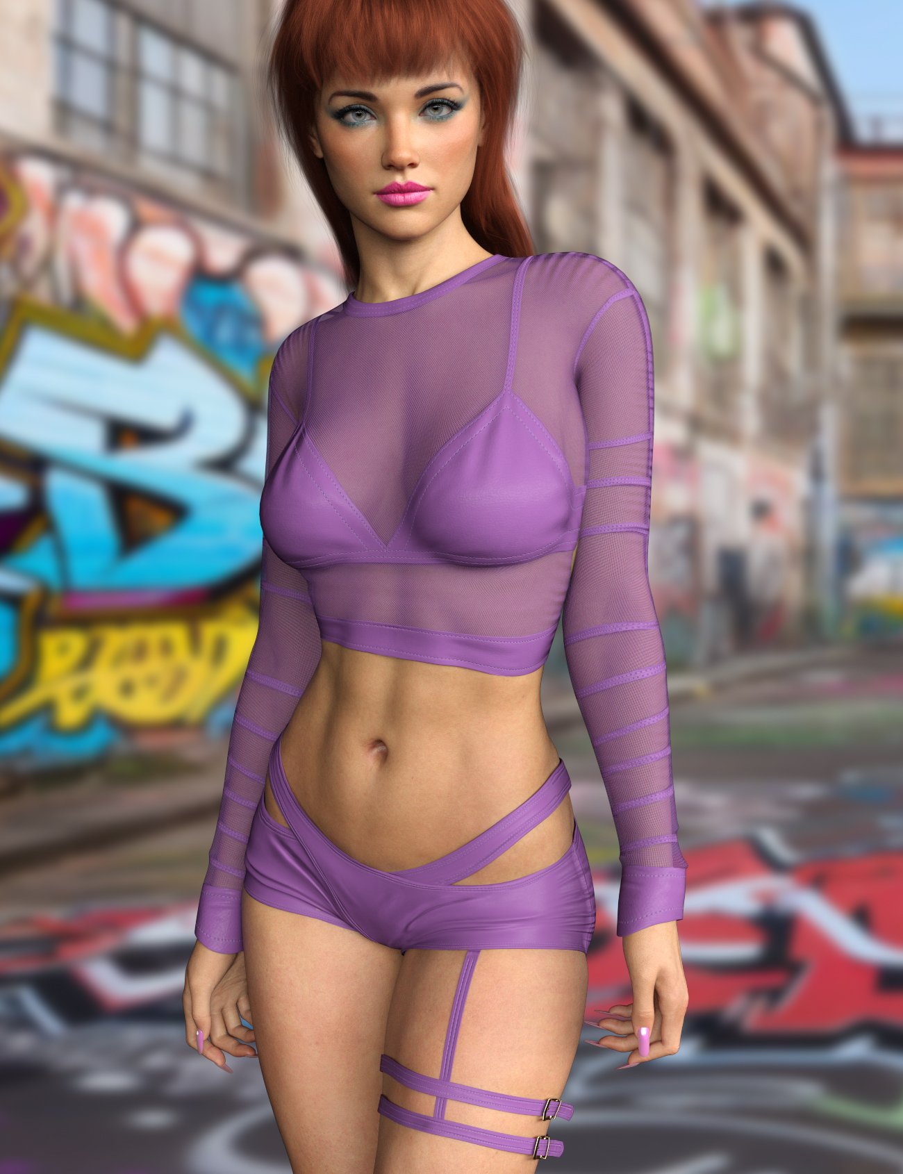 X-Fashion Vibe Active Set for Genesis 9 and 8, 8.1 Female by: xtrart-3d, 3D Models by Daz 3D