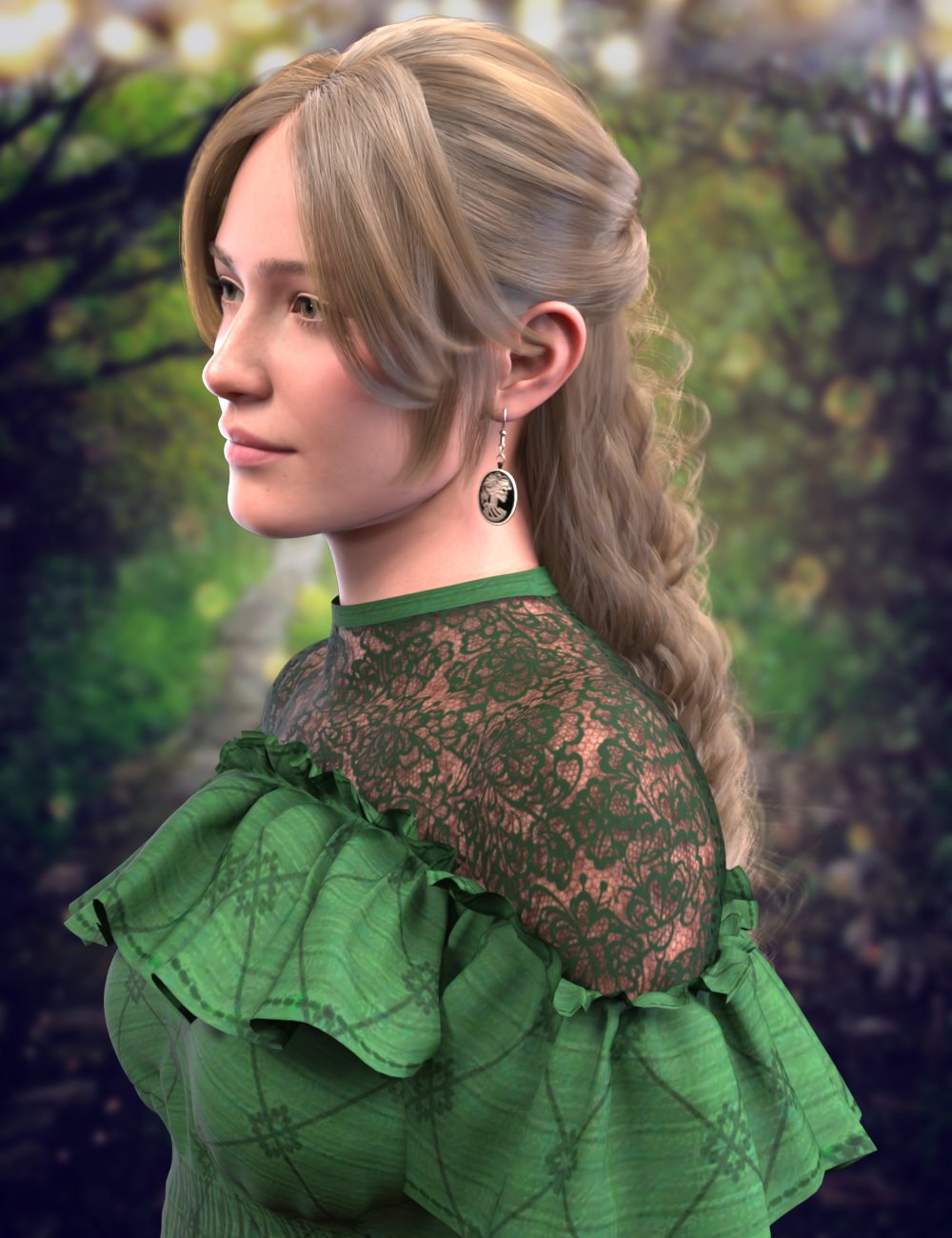 dForce Gail Hair for Genesis 9 by: Propschick, 3D Models by Daz 3D