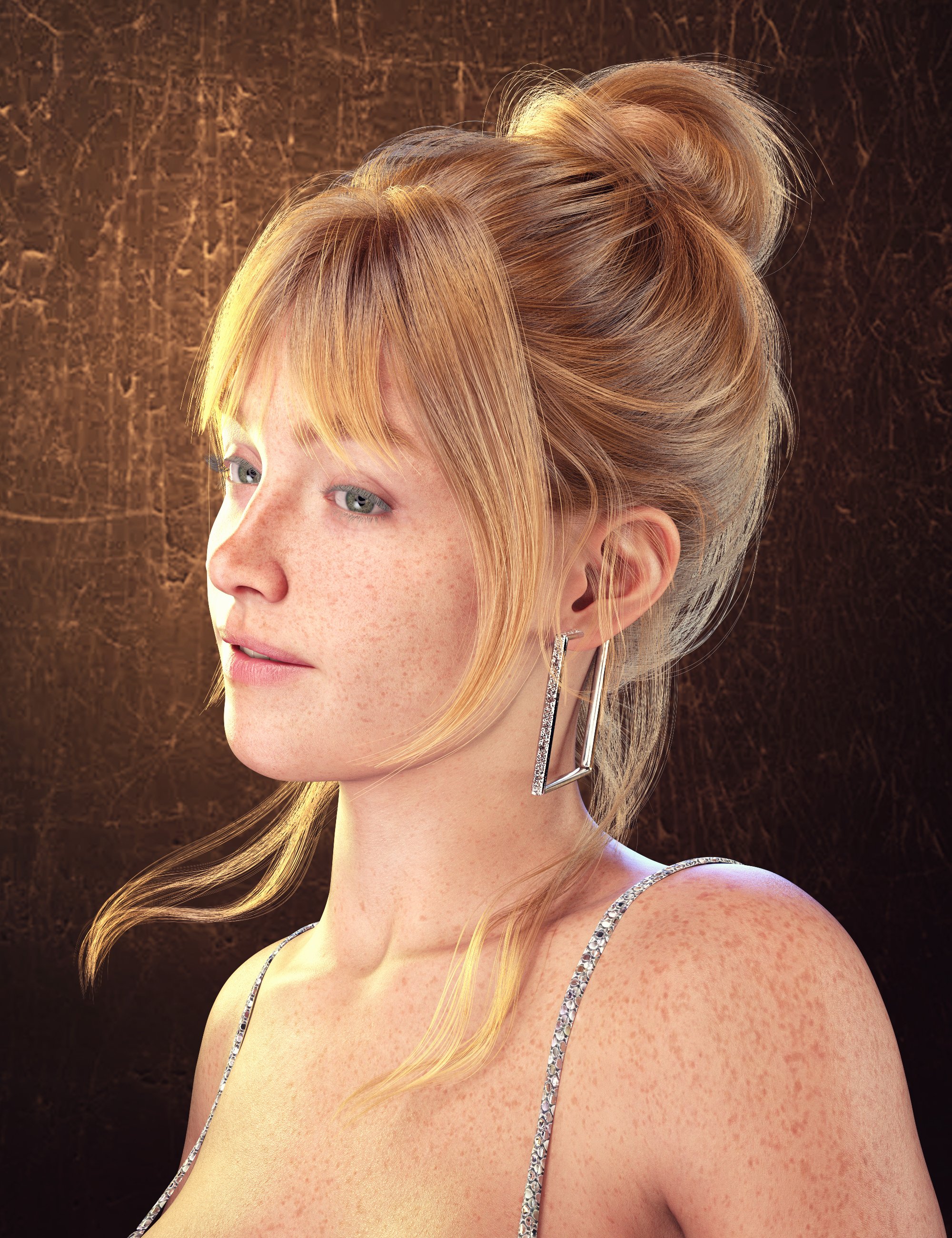 dForce Strand-Based FE Layered Updo Hair for Genesis 9,8 and 8.1