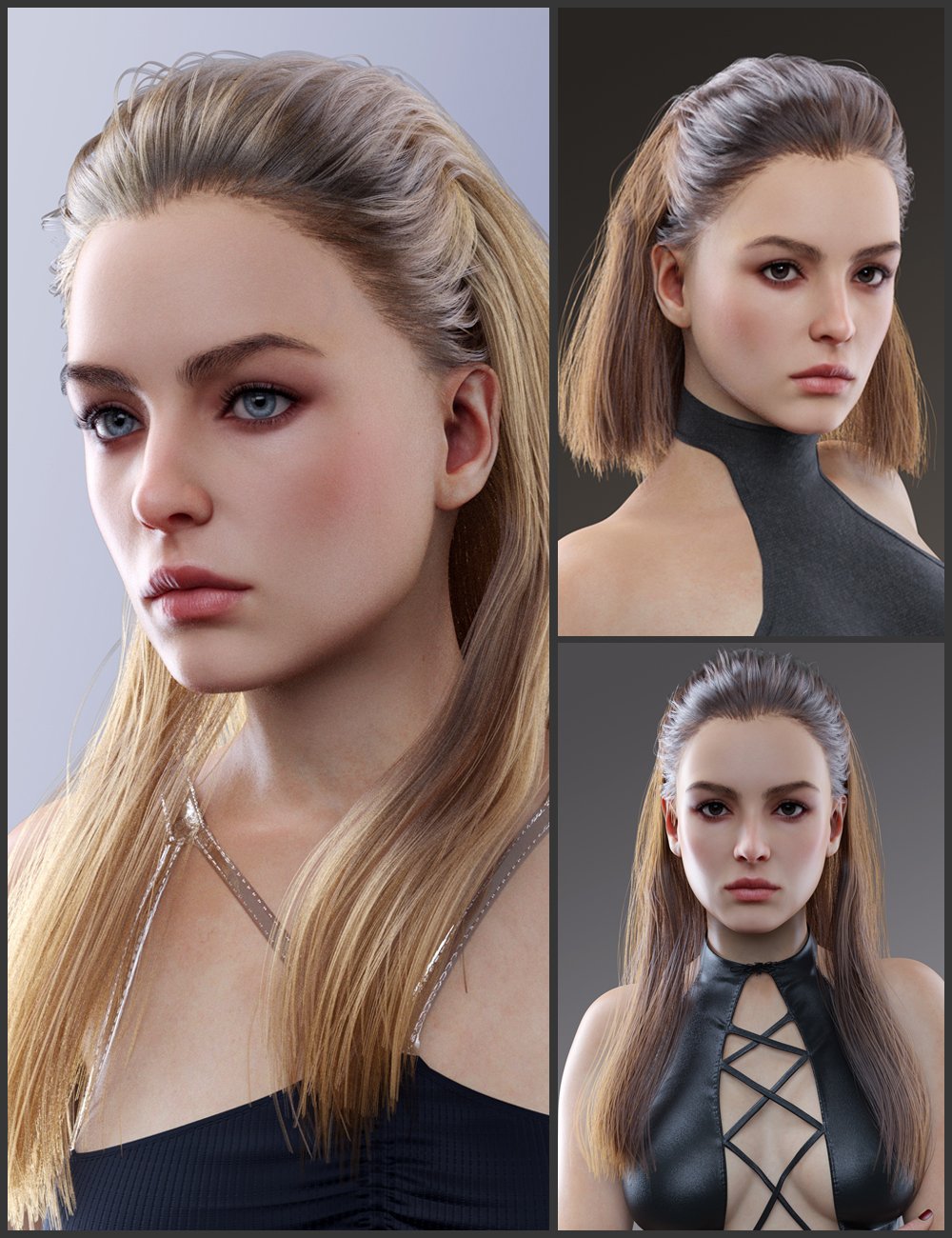 dForce Merja Hair for Genesis 9 by: Magic Brush, 3D Models by Daz 3D