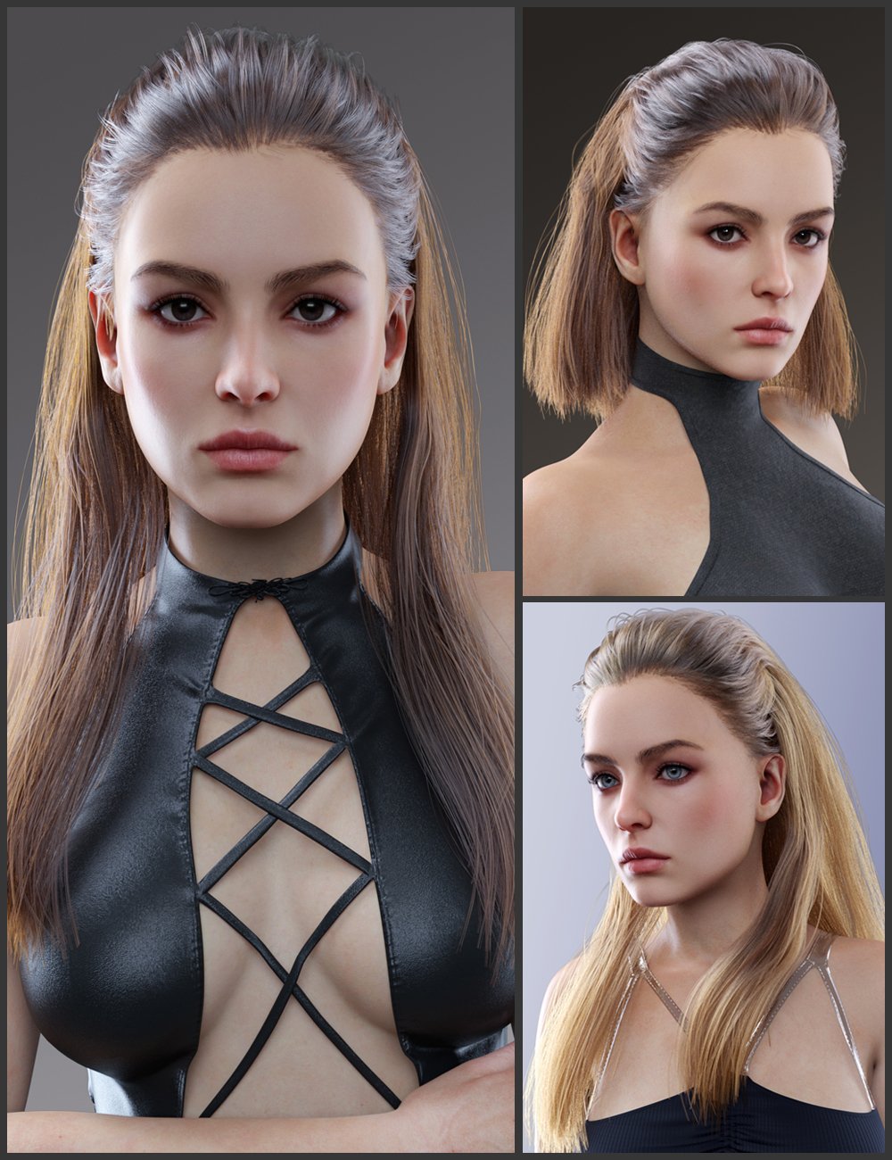 dForce Merja Hair and MB Merja HD for Genesis 9 Feminine by: Magic Brush, 3D Models by Daz 3D