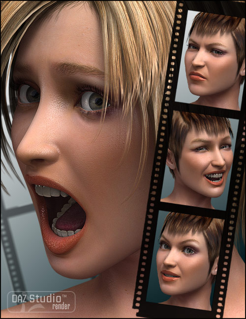 Facial Expressions for V4 by: , 3D Models by Daz 3D