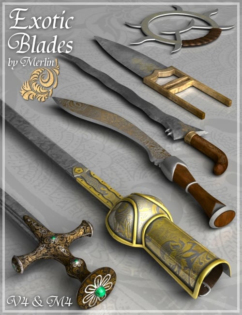Exotic Blades by Merlin by: Merlin Studios, 3D Models by Daz 3D