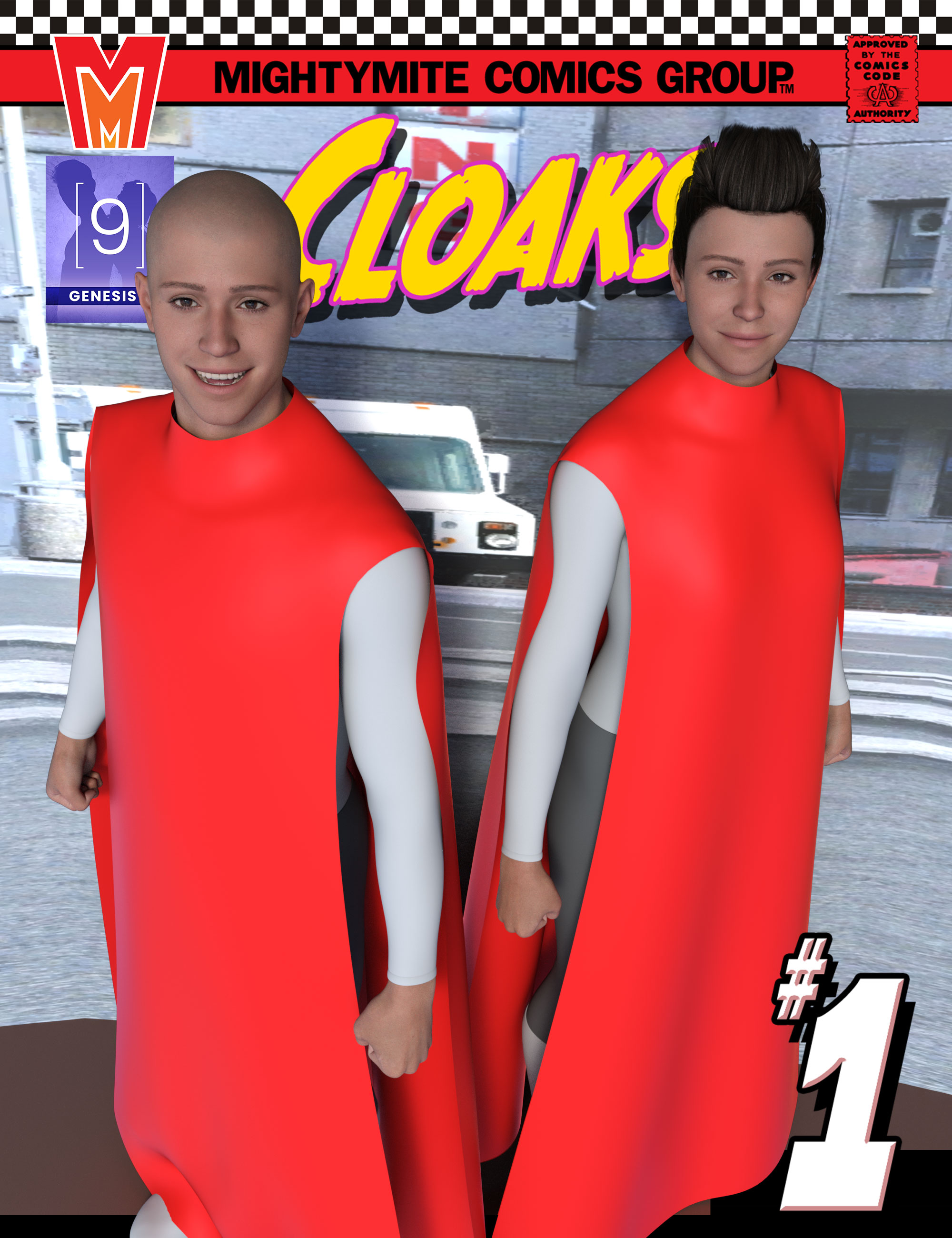 Cloak 001 MMKBGenesis 9 dForce by: MightyMite, 3D Models by Daz 3D