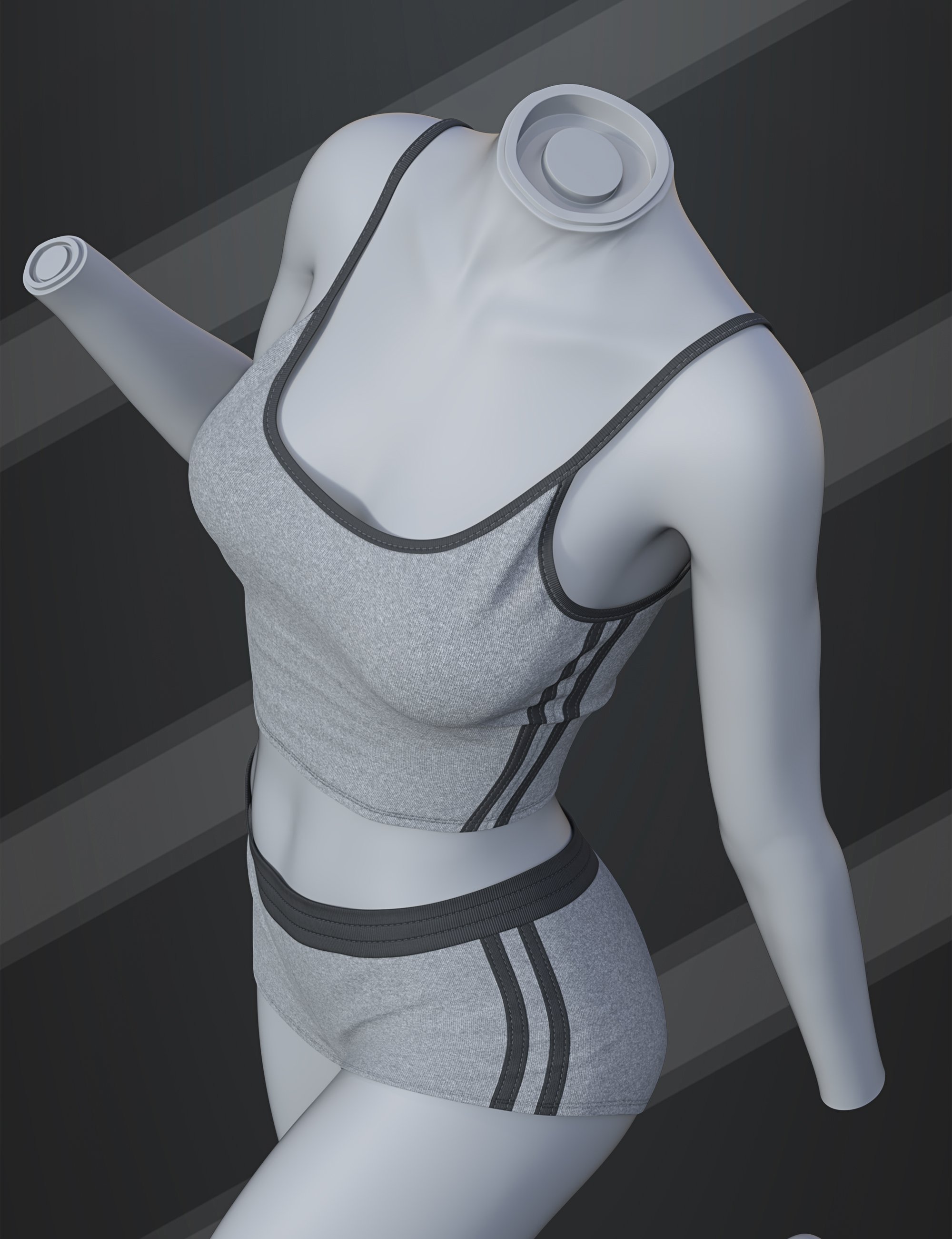dForce SU Sports Set for Genesis 9, 8.1, and 8 Female by: Sue Yee, 3D Models by Daz 3D