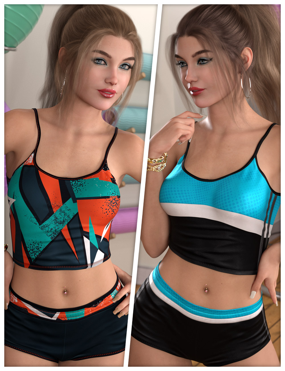 Workout Textures for dForce SU Sports Set by: ShanasSoulmate, 3D Models by Daz 3D