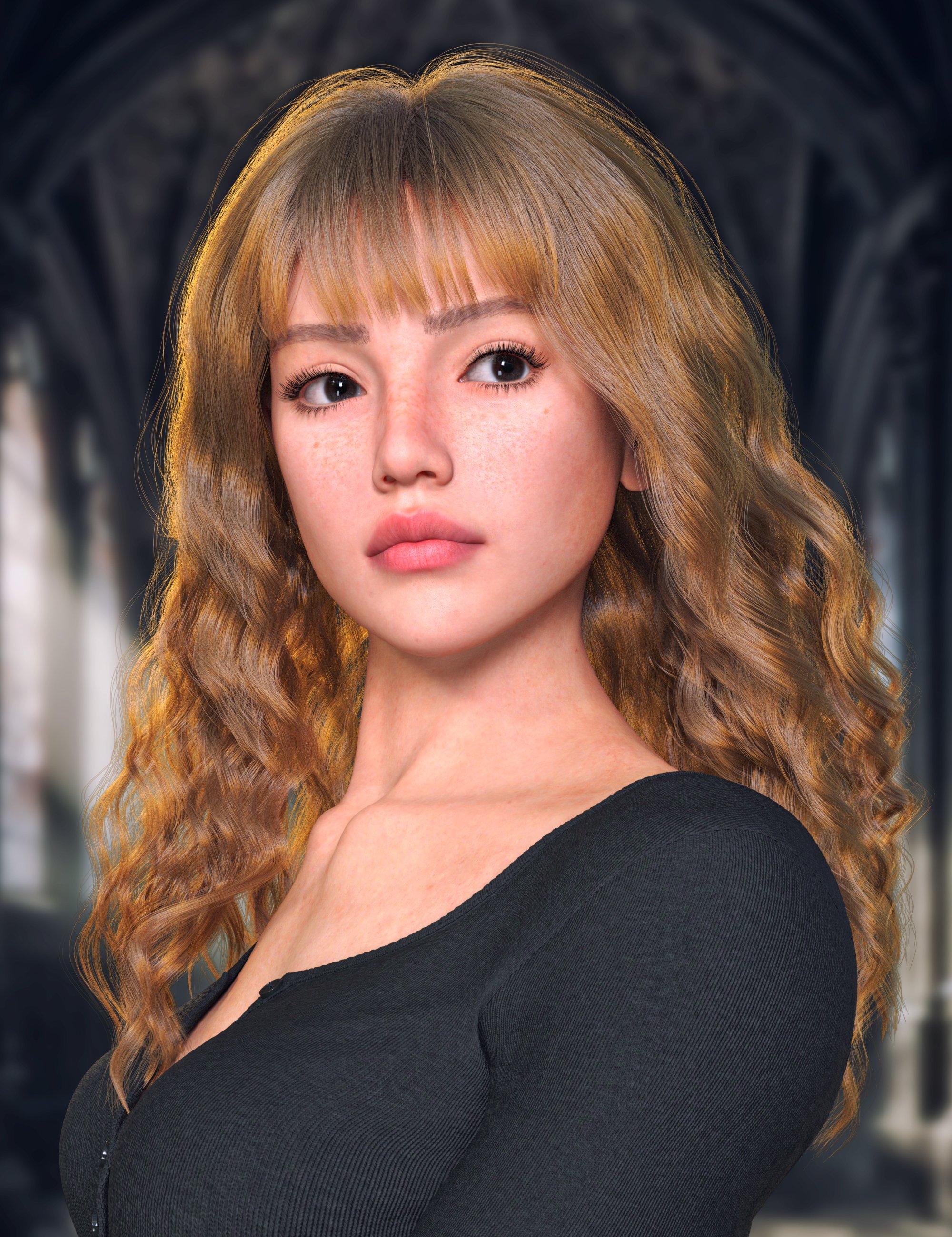 dForce Strand-Based FE Bushy Curls Hair for Genesis 9