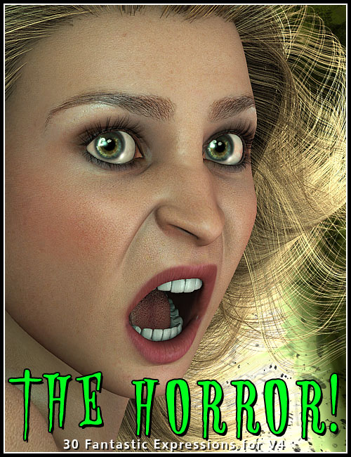 The Horror Expressions for V4 by: 3DCelebrity, 3D Models by Daz 3D