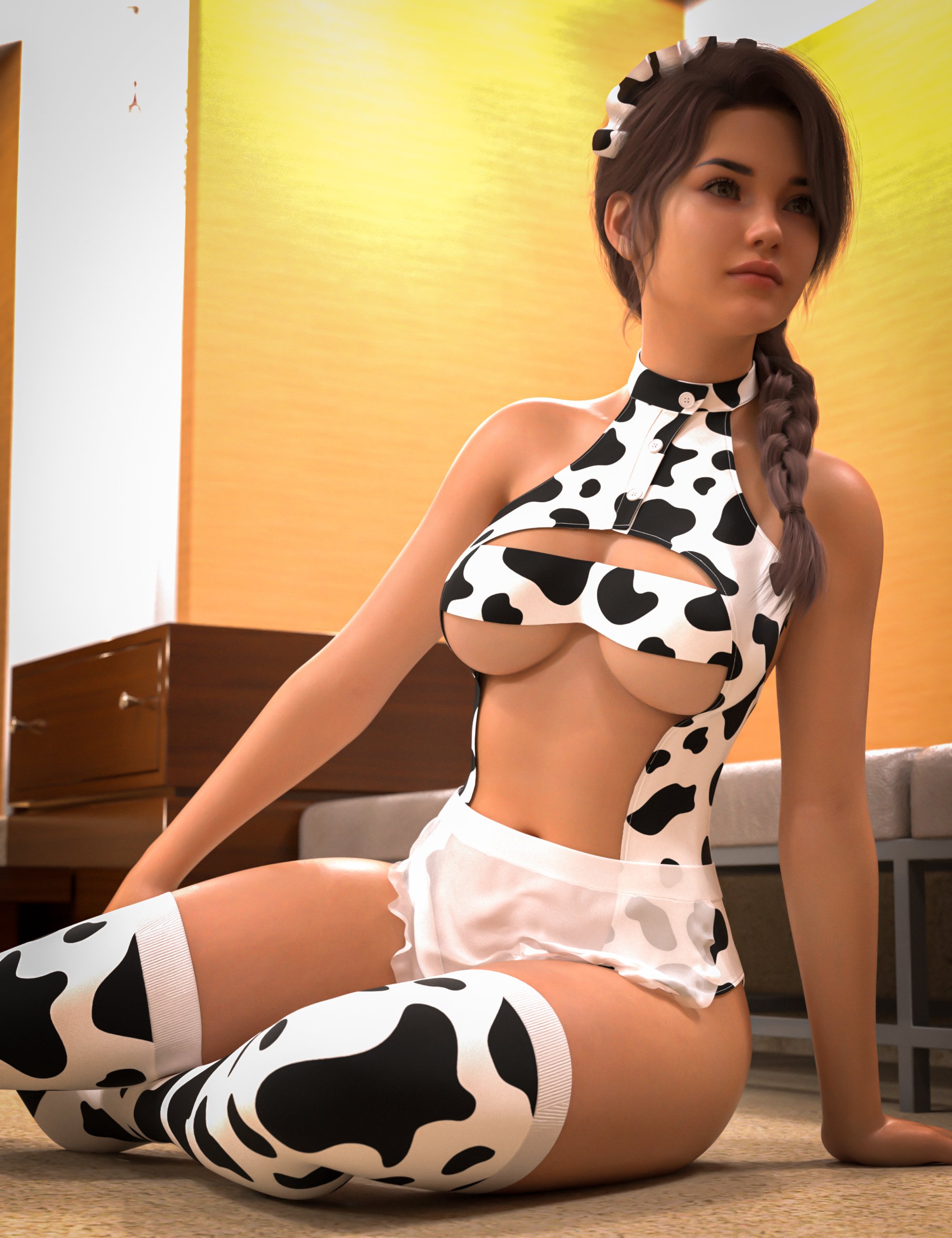 AH dForce Luxe Maid Outfit For Genesis 9, 8 and 8.1 Female