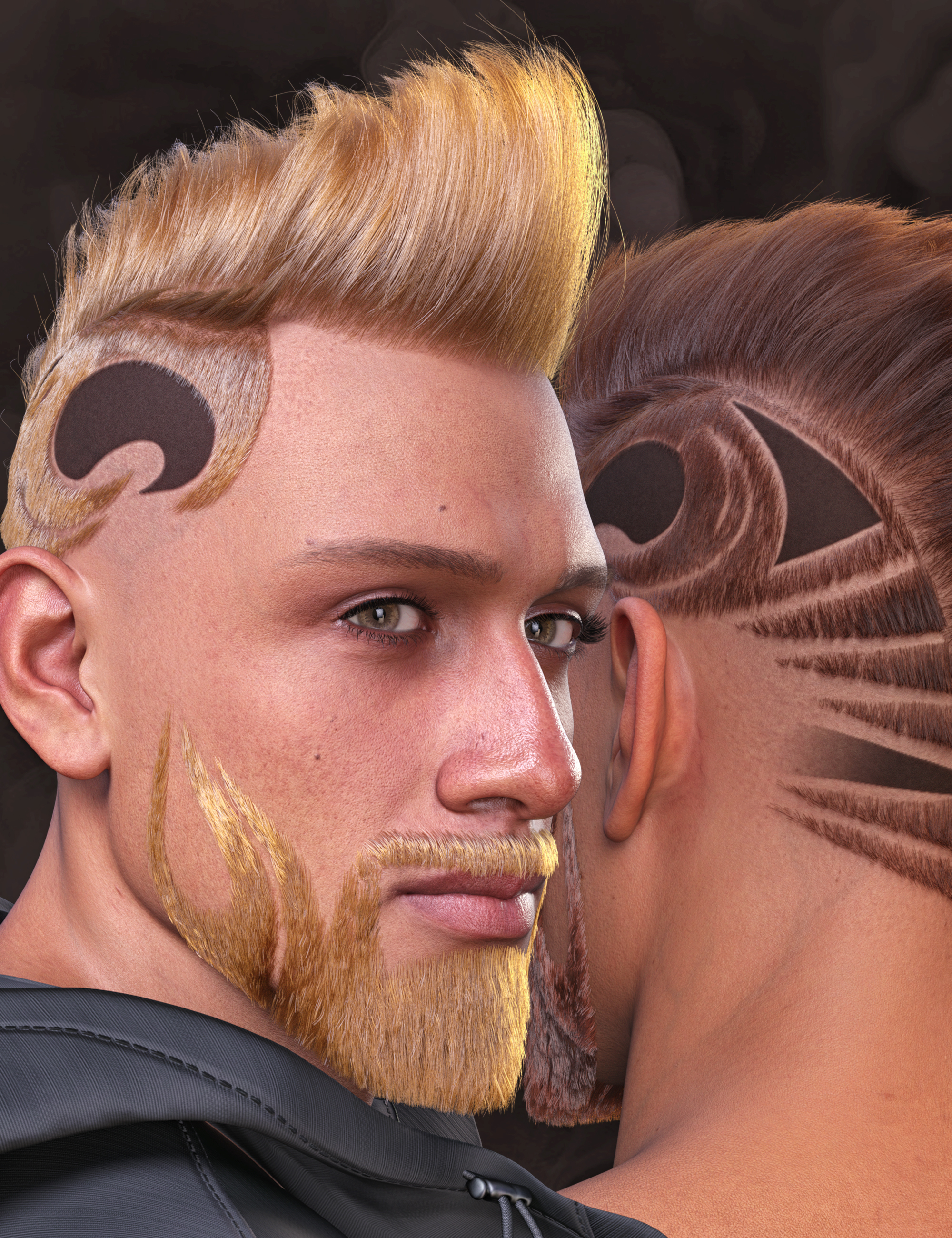 dForce Strand-Based FE Arthouse Mullet Hair for Genesis 9 by: FeSoul, 3D Models by Daz 3D