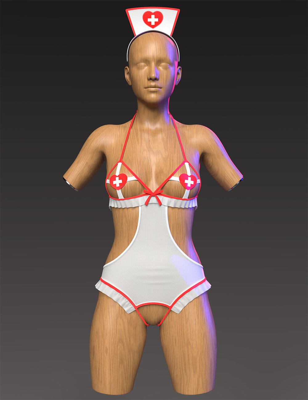 dForce GN Nurse Bodysuit for Genesis 9, 8.1, and 8 Female by: Goanna, 3D Models by Daz 3D
