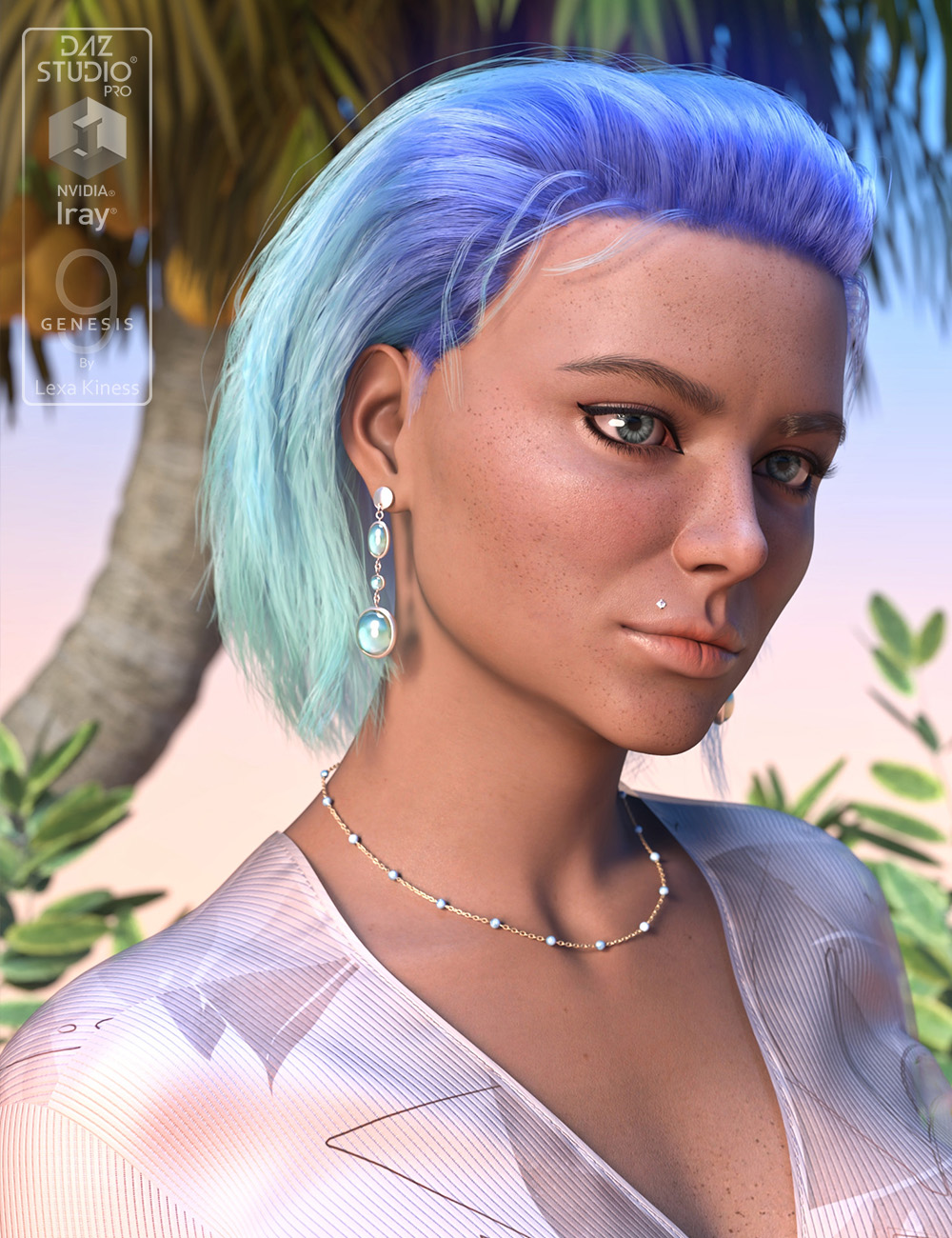 Vibrant Hues for dForce Cassia Hair by: Lexa Kiness, 3D Models by Daz 3D