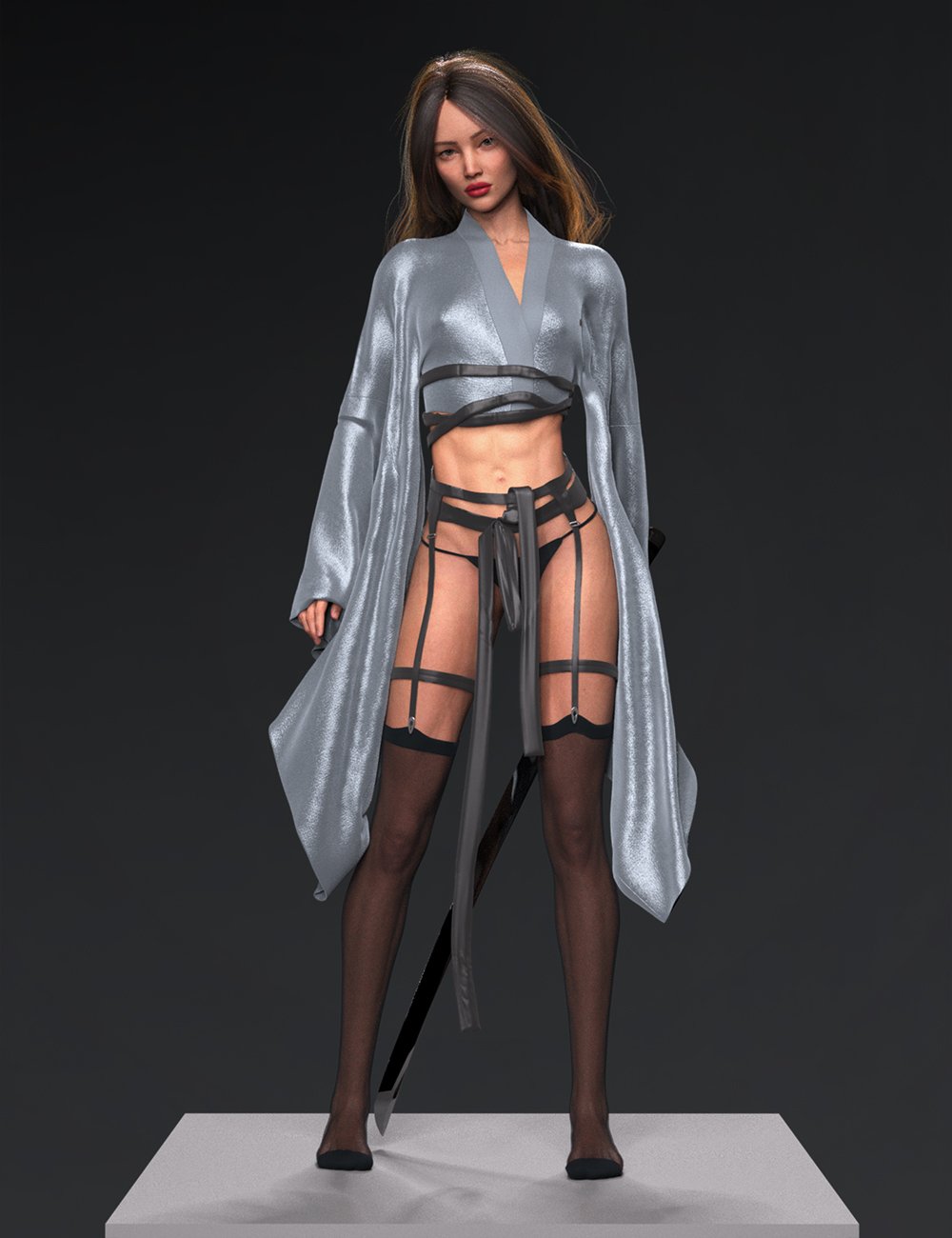 dForce Chiisai Kimono Outfit for Genesis 9 by: Chrryt, 3D Models by Daz 3D