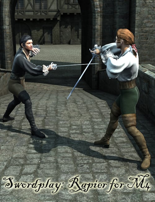 Sword Play - Rapier Poses for M4 by: FeralFey, 3D Models by Daz 3D