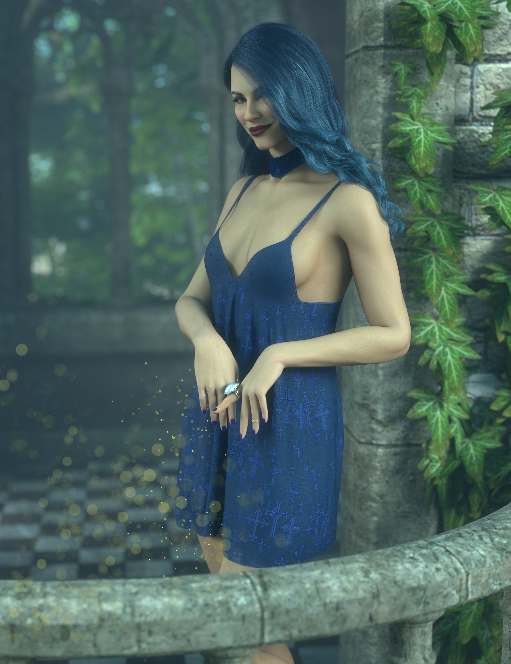 Nocturne for dForce Slipdress Texture Add-On