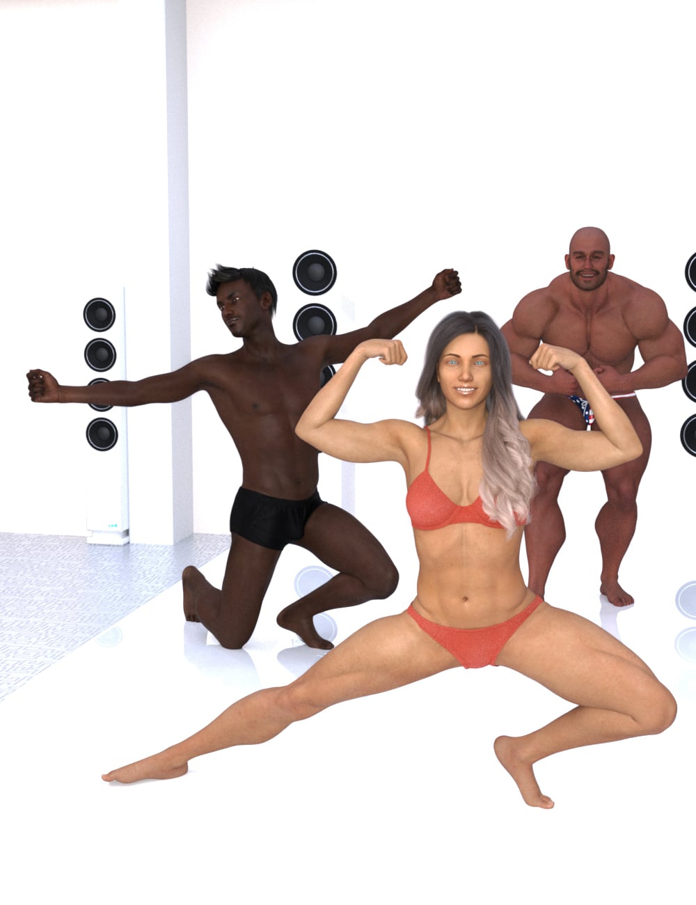 Bodybuilding Show Poses for Genesis 3, 8, 8.1 and 9 by: Muscleman, 3D Models by Daz 3D