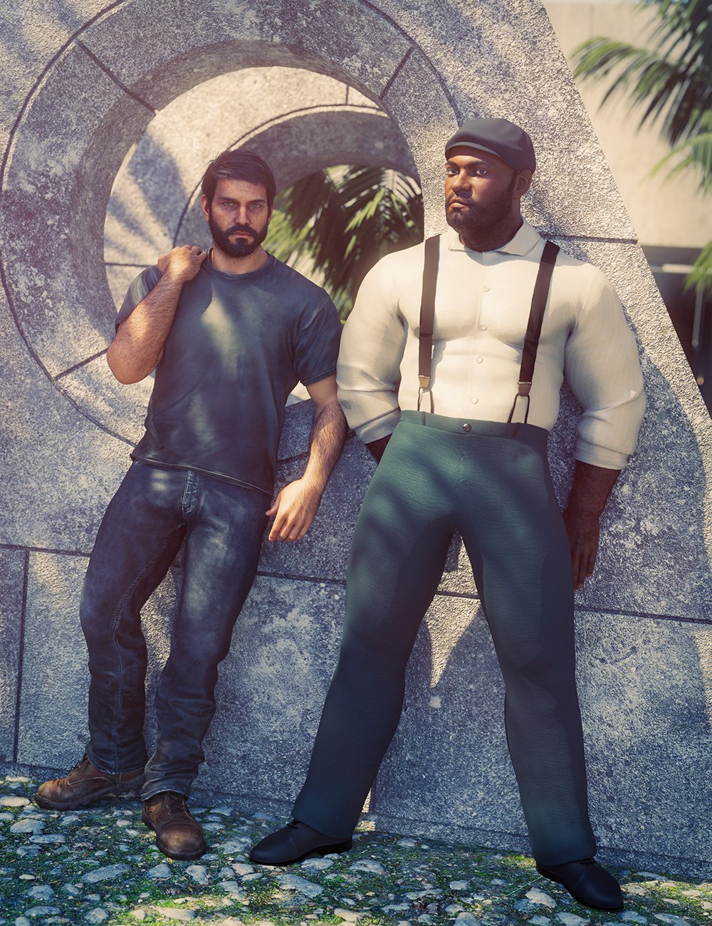 Jepe's Dramatic Lean 2 Poses for Genesis 9 and 8 Male