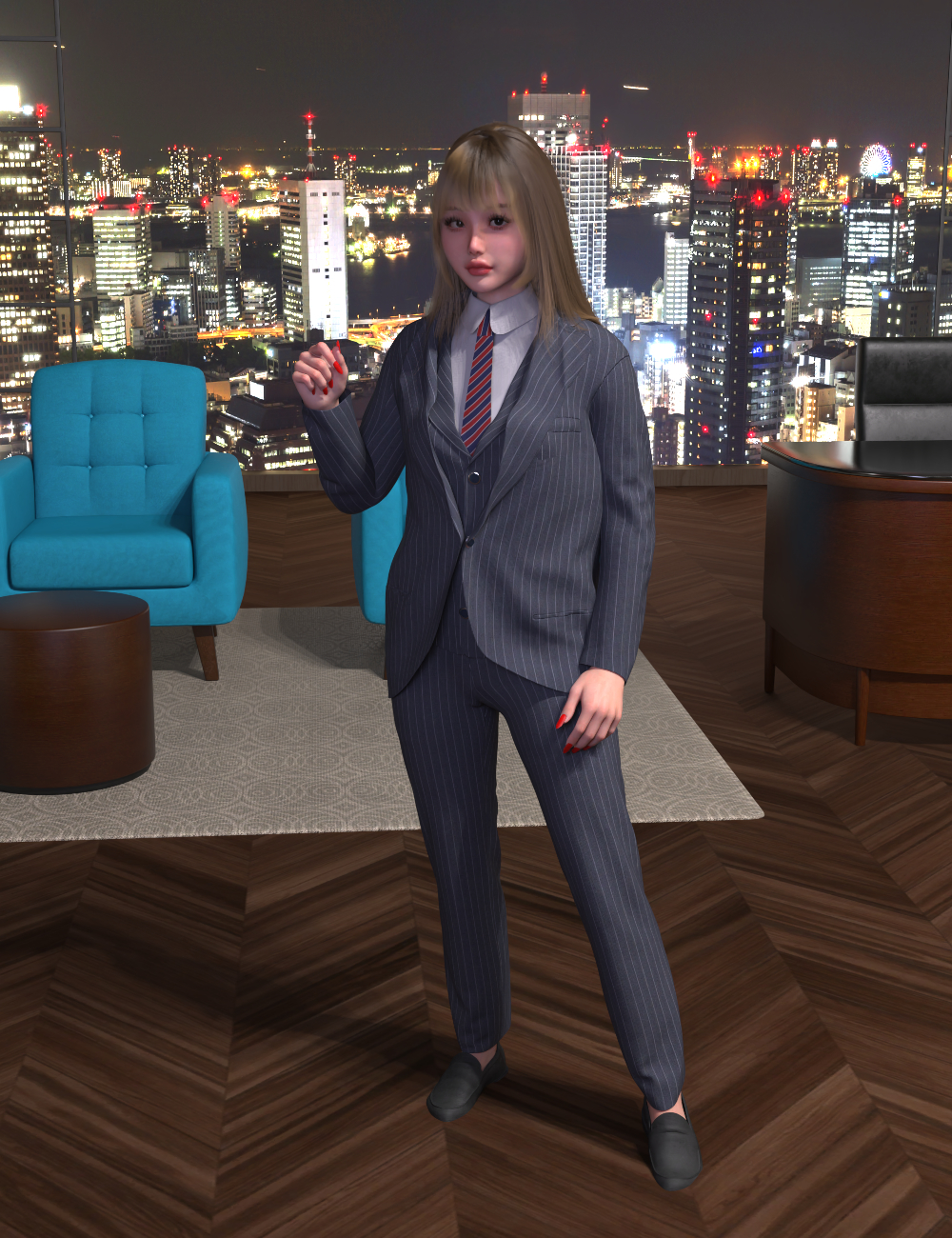 FG Talk Show Host Outfit for Genesis 9 by: IronmanFugazi1968, 3D Models by Daz 3D